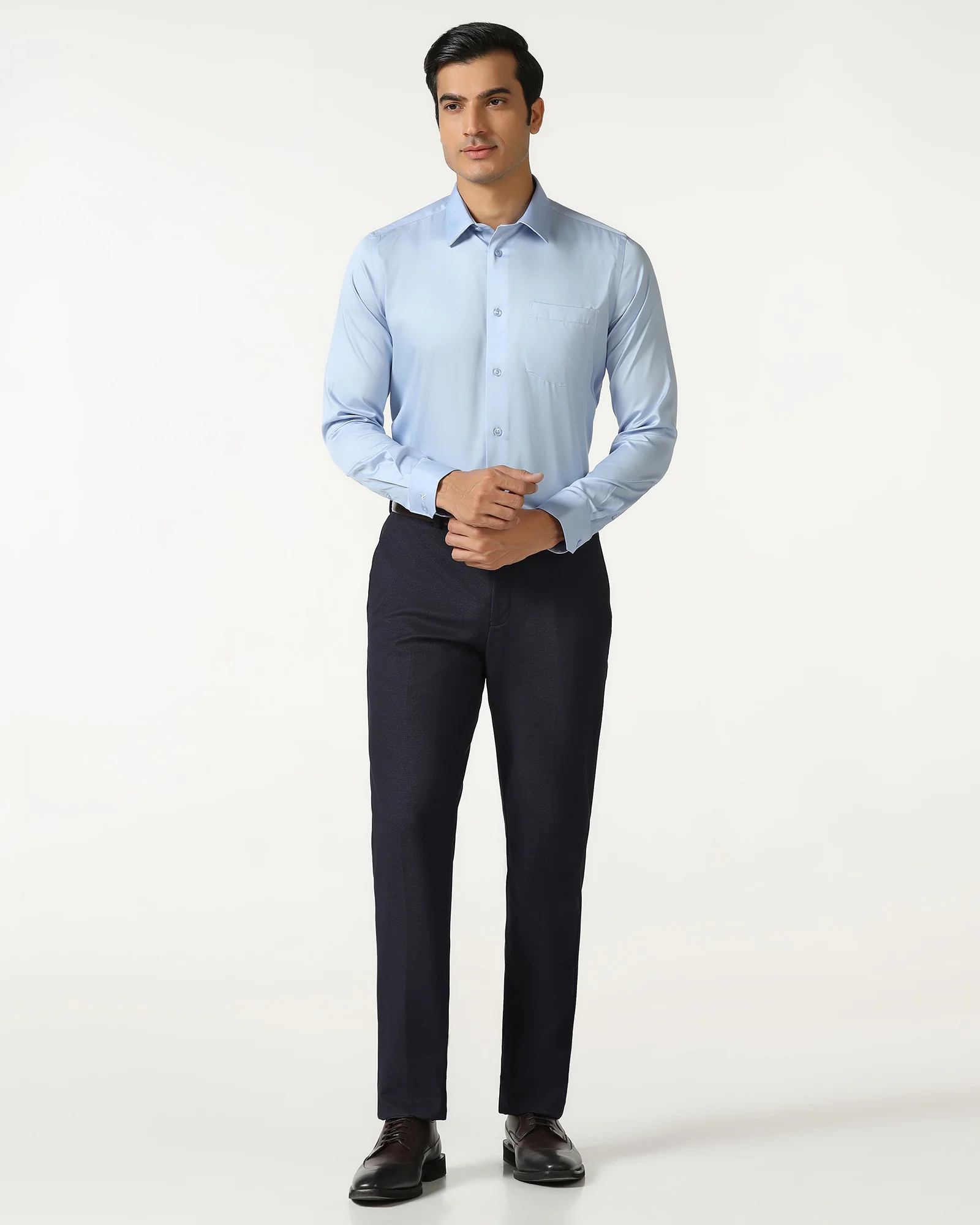 Navy Must Haves Textured Trouser - Miggins
