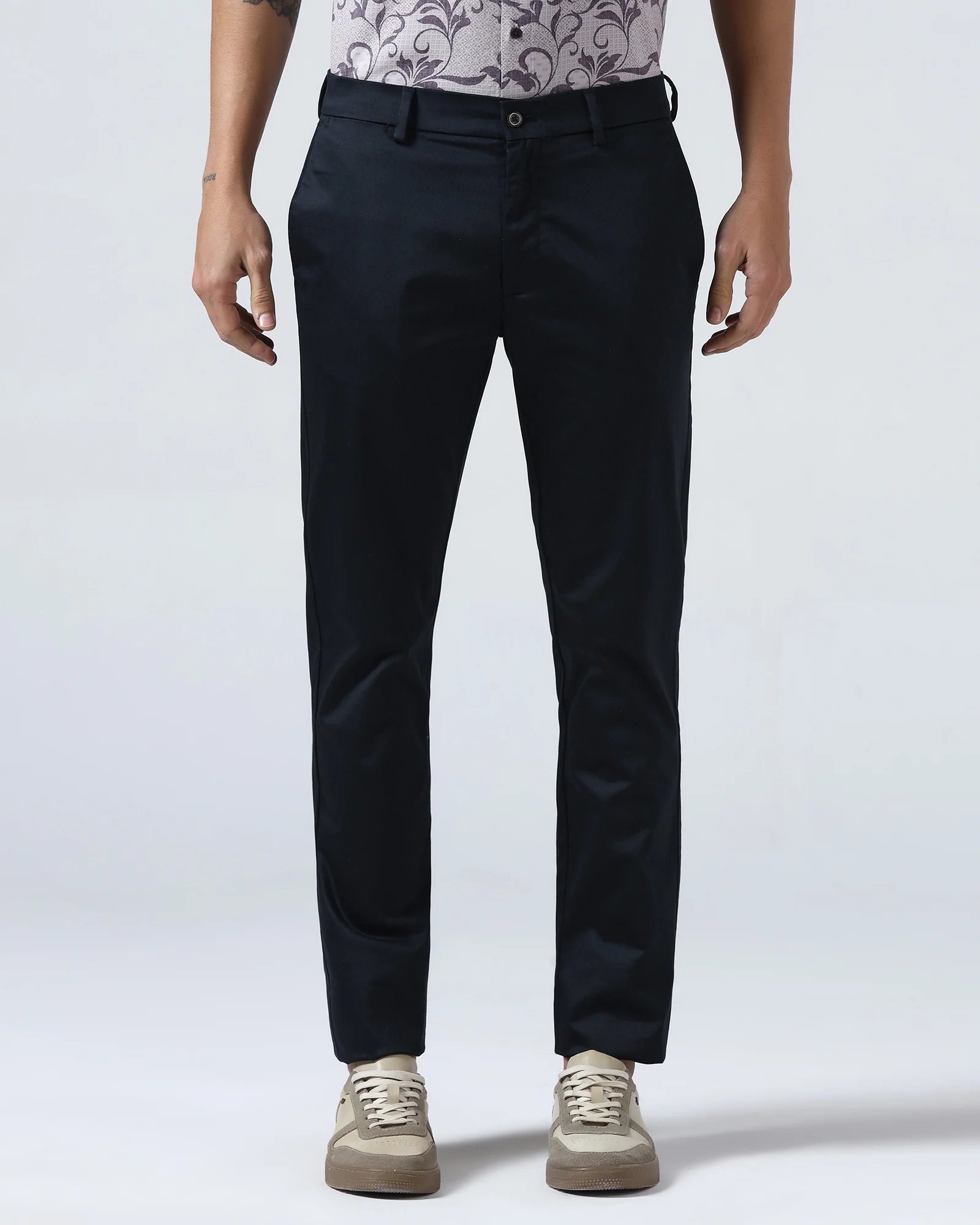 Navy Non Iron Solid Khaki - Cypres - Image 3
