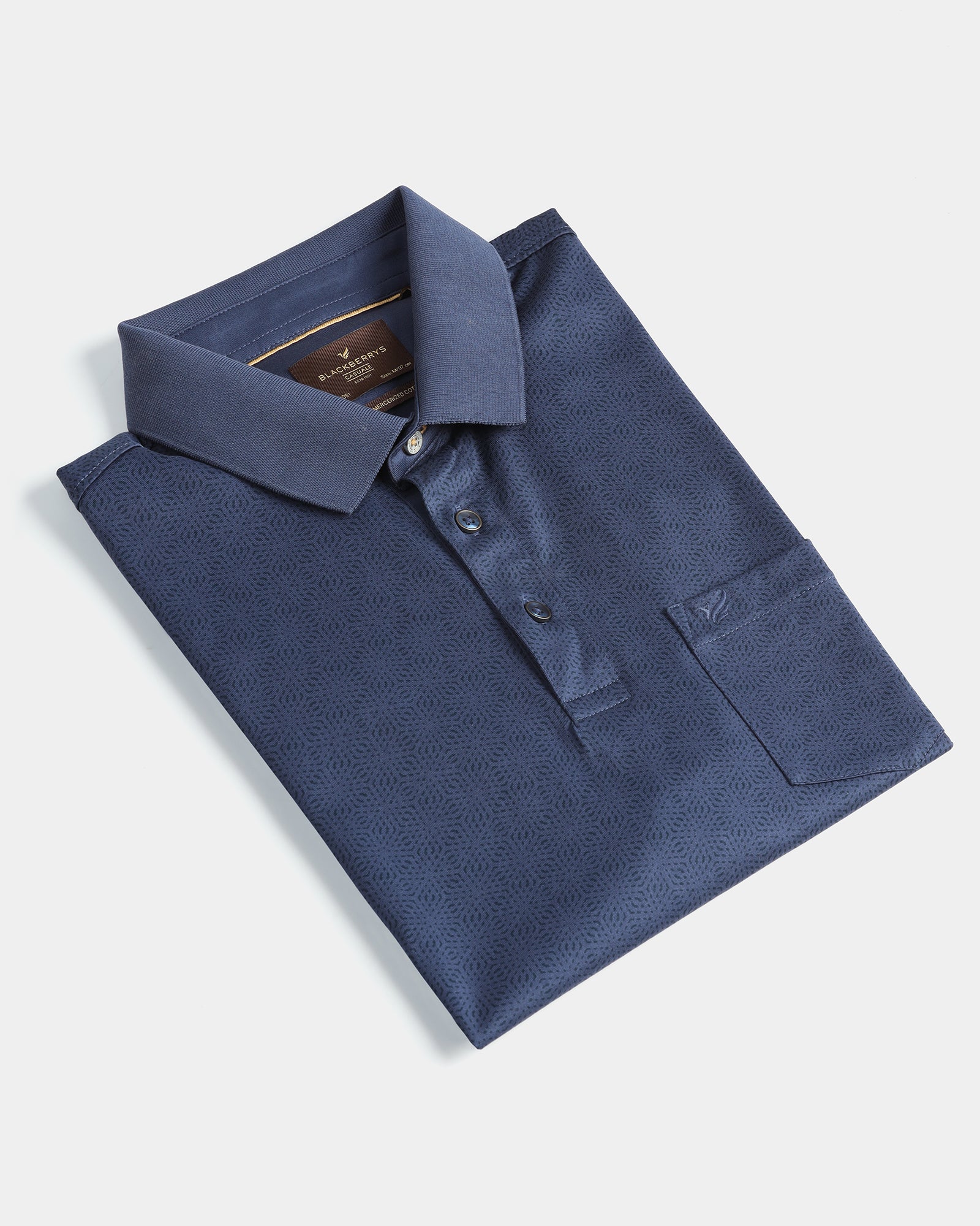 Navy Printed Polo - Peter - Image 5