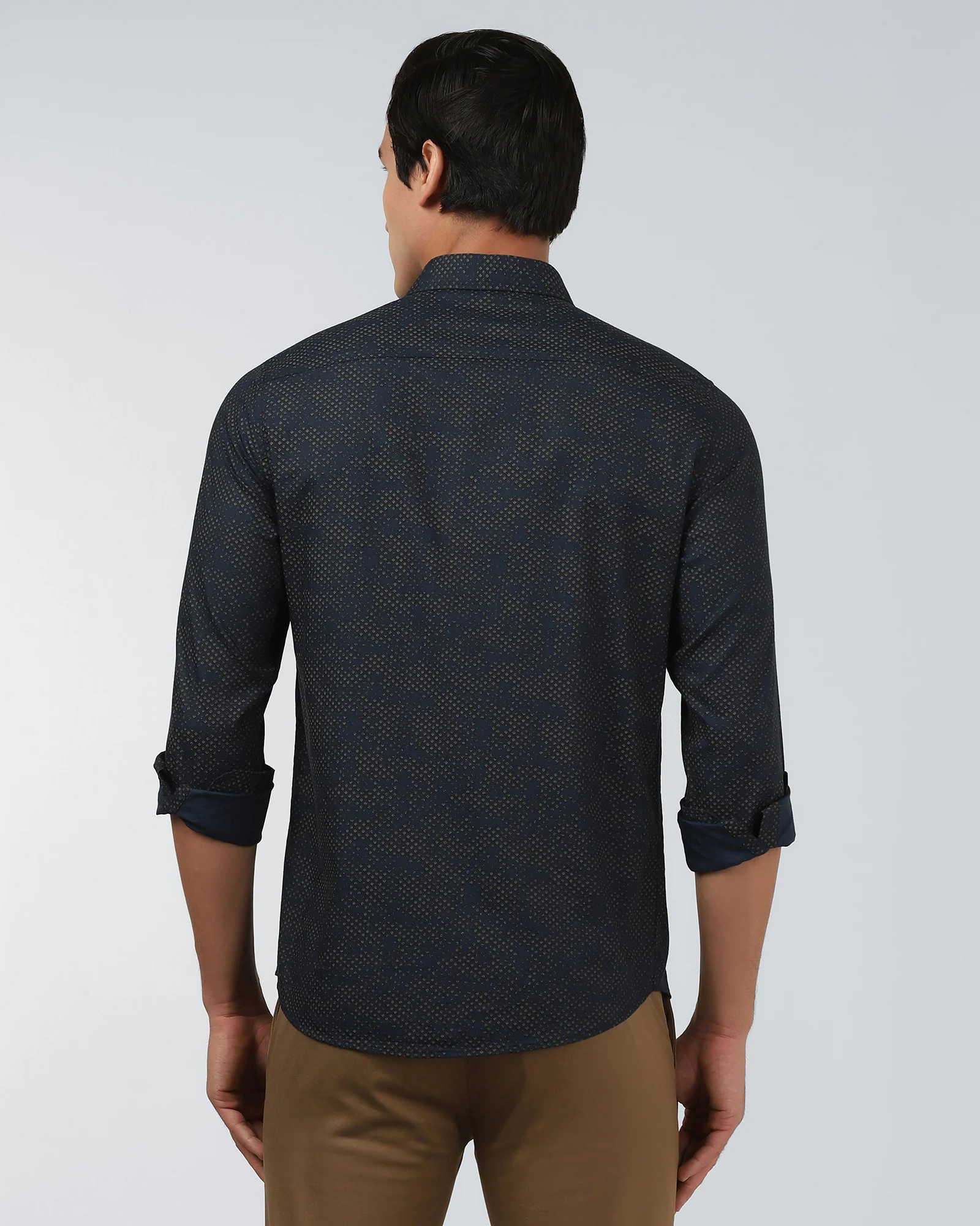 Navy Printed Shirt - Laver - Image 2
