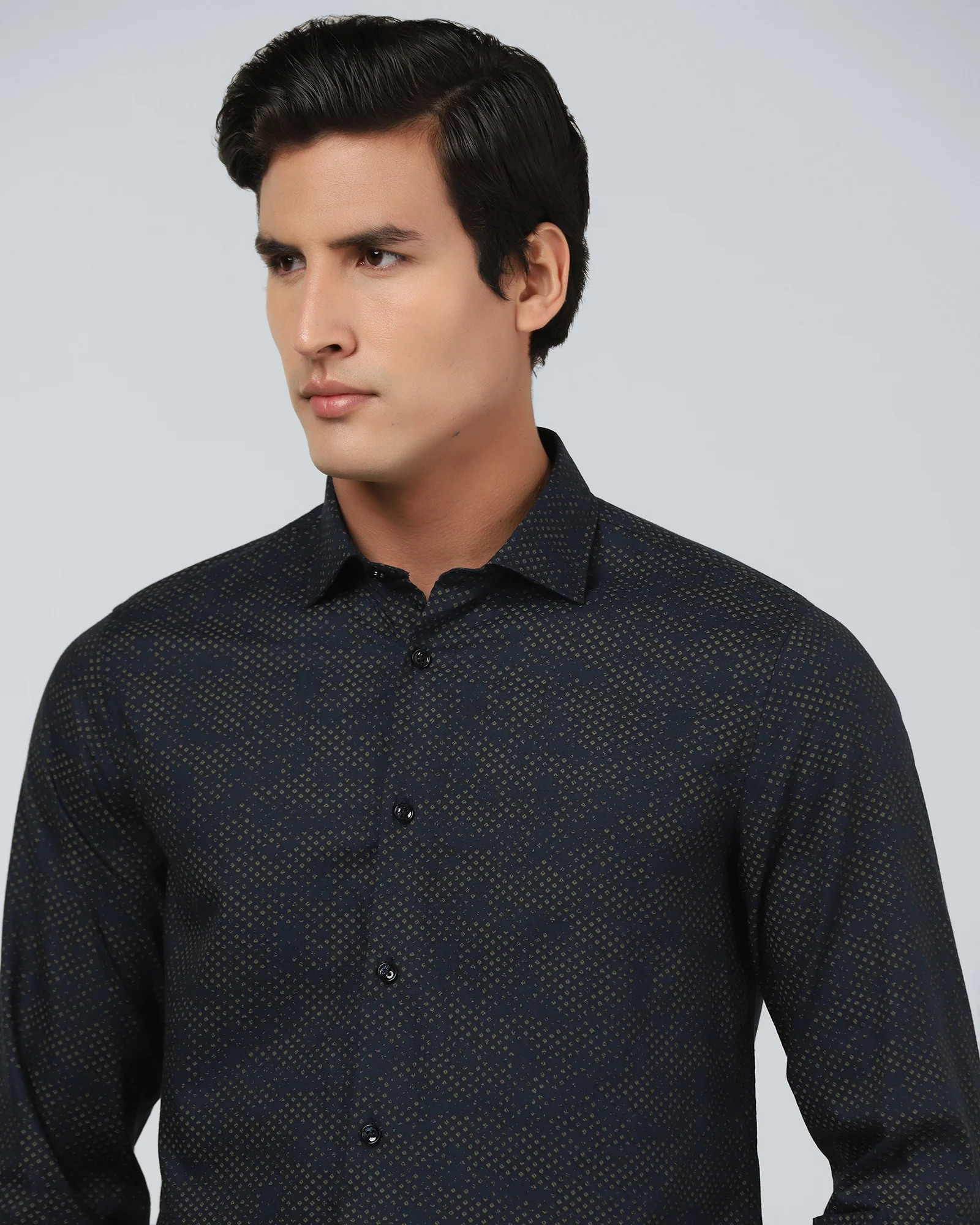 Navy Printed Shirt - Laver - Image 4