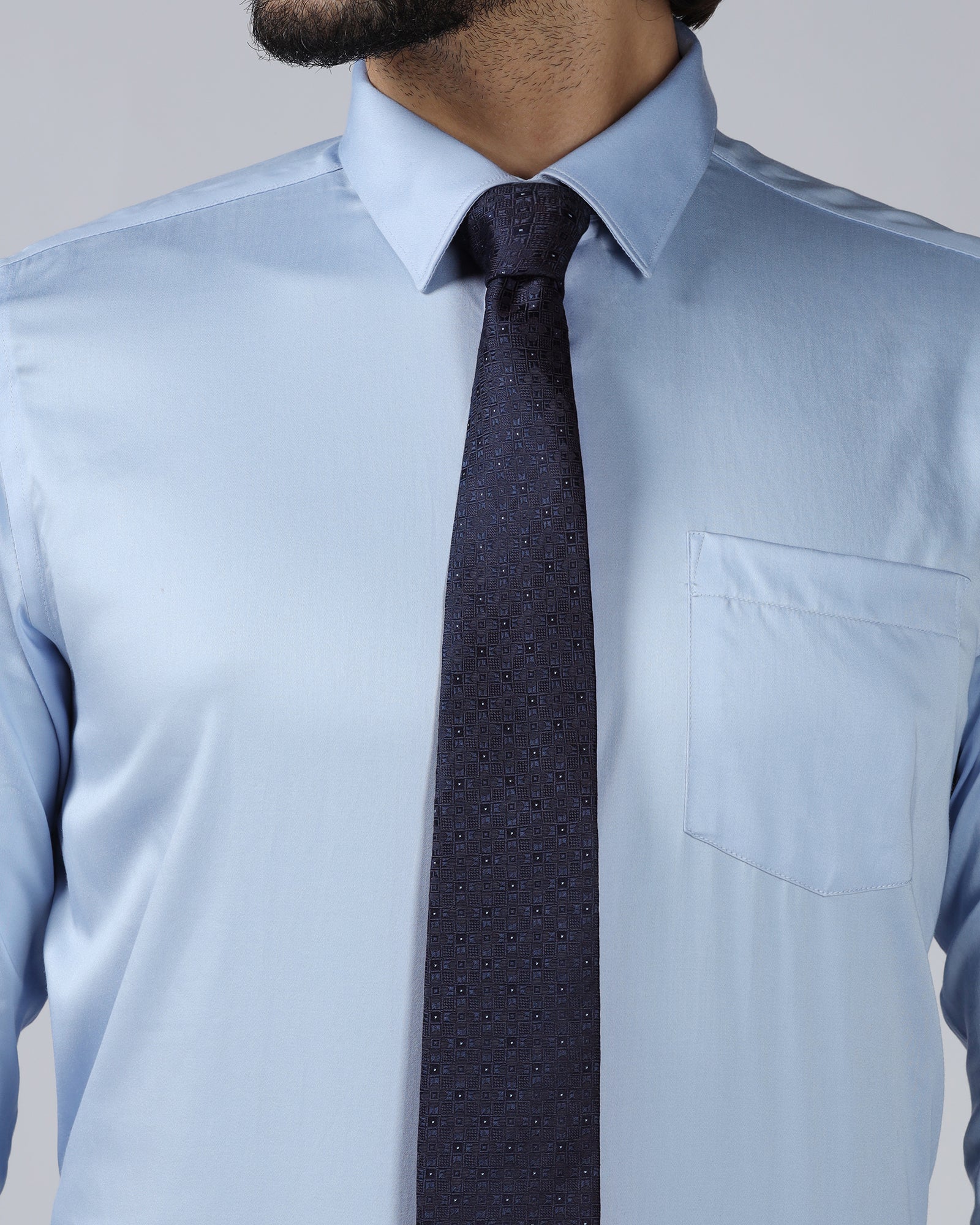 Navy Silk Jacquard Tie - Wallace - Image 3