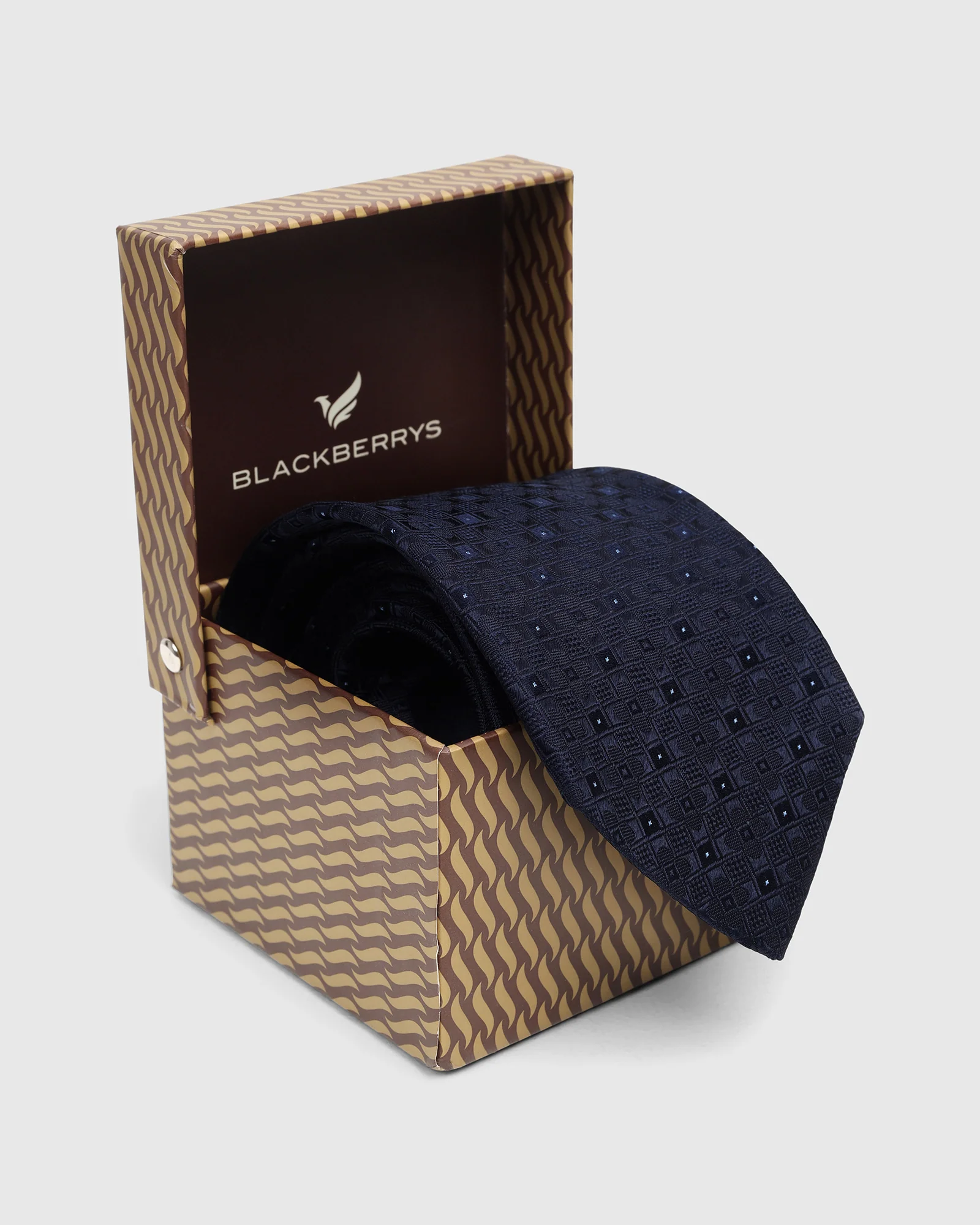 Navy Silk Jacquard Tie - Wallace - Image 6