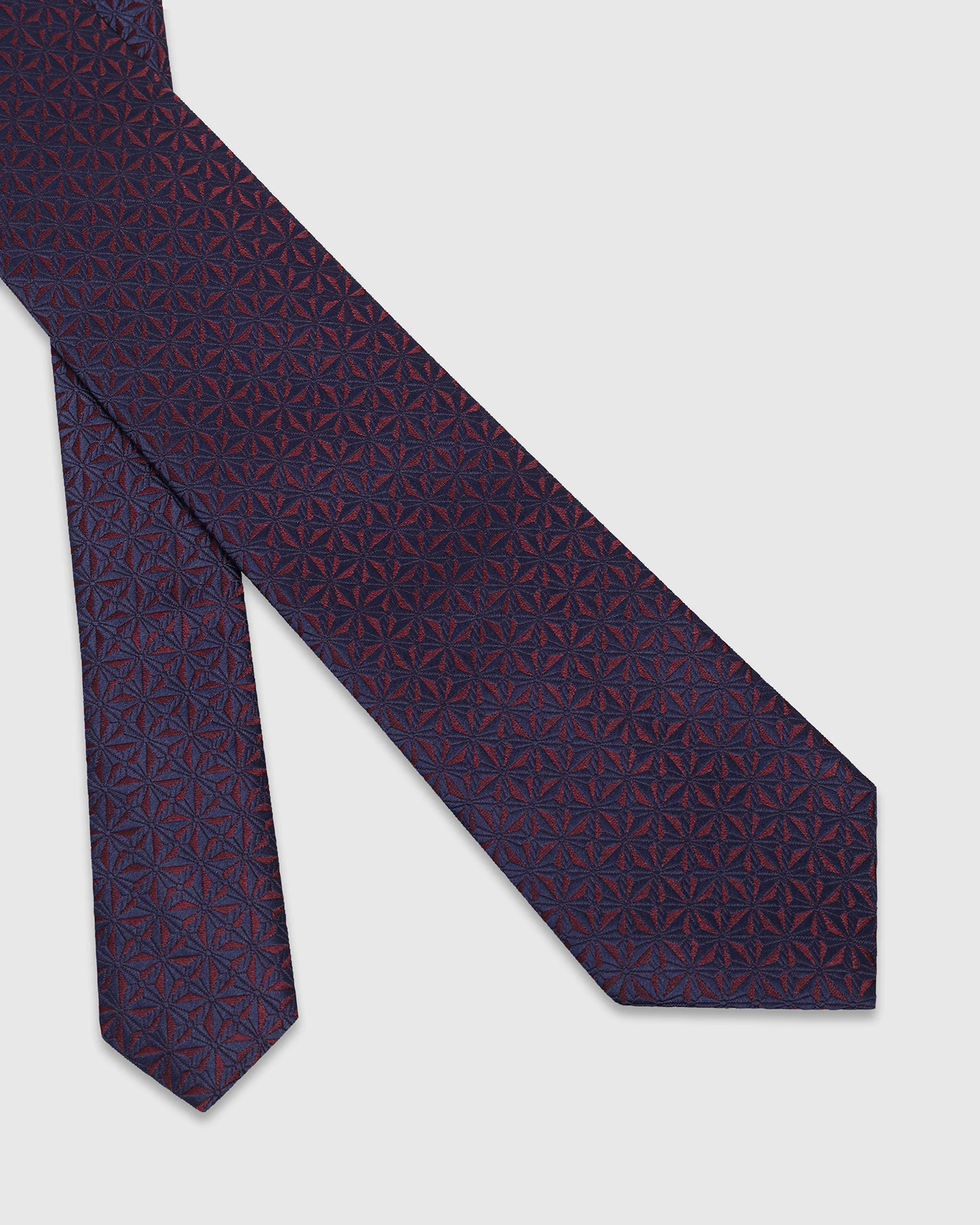 Navy Silk Jacquard Tie - Wilber - Image 2