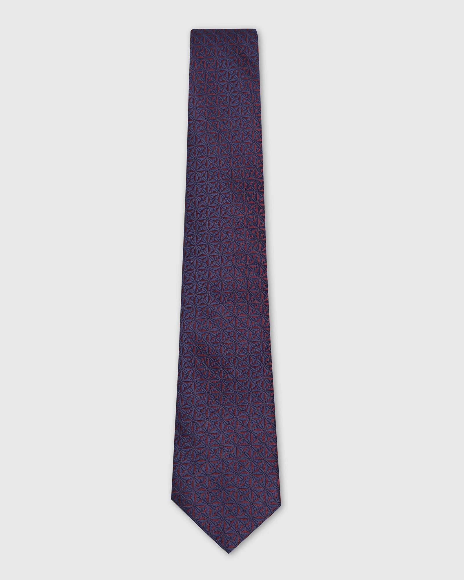 Navy Silk Jacquard Tie - Wilber - Image 5