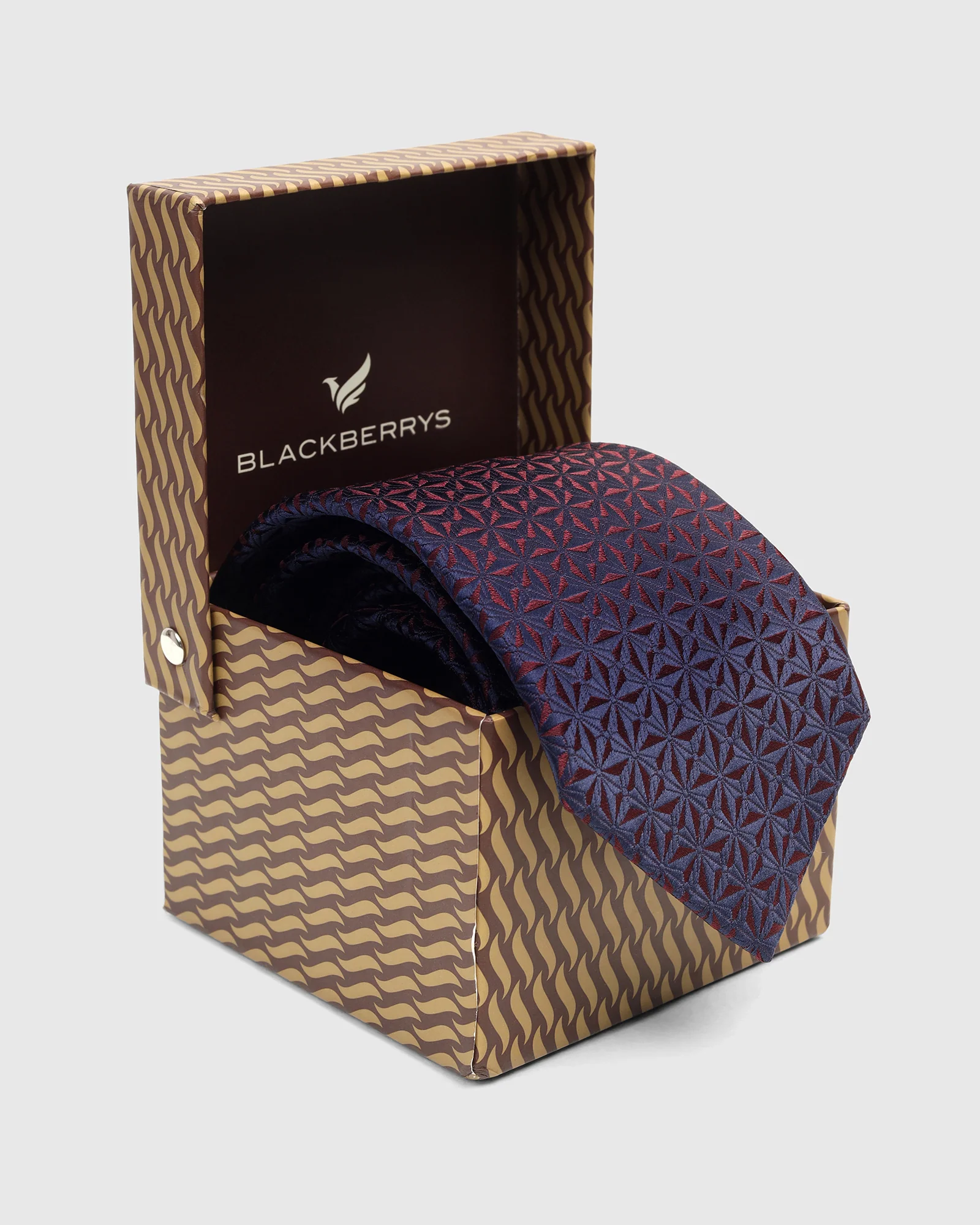 Navy Silk Jacquard Tie - Wilber - Image 6