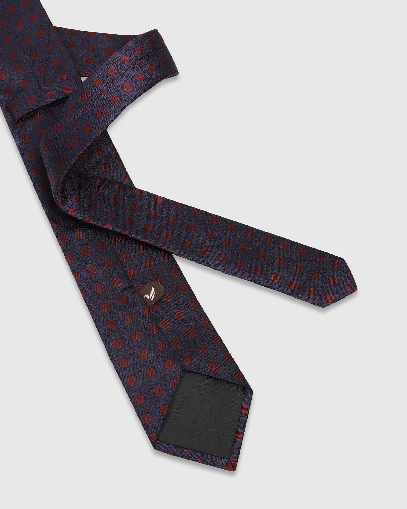 Navy Silk Jacquard Tie - Willet - Image 3