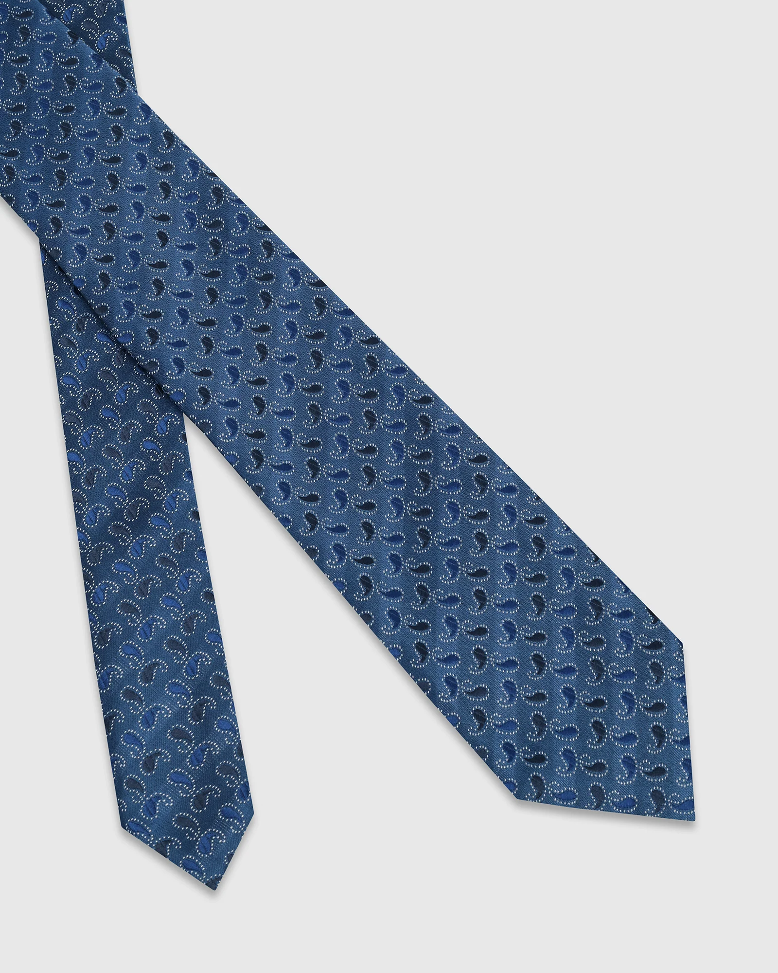 Navy Silk Jacquard Tie - Willfred - Image 2
