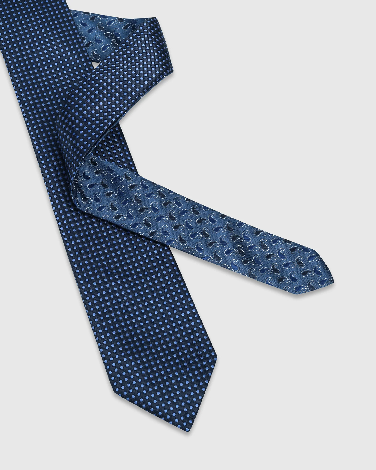 Navy Silk Jacquard Tie - Willfred - Image 6