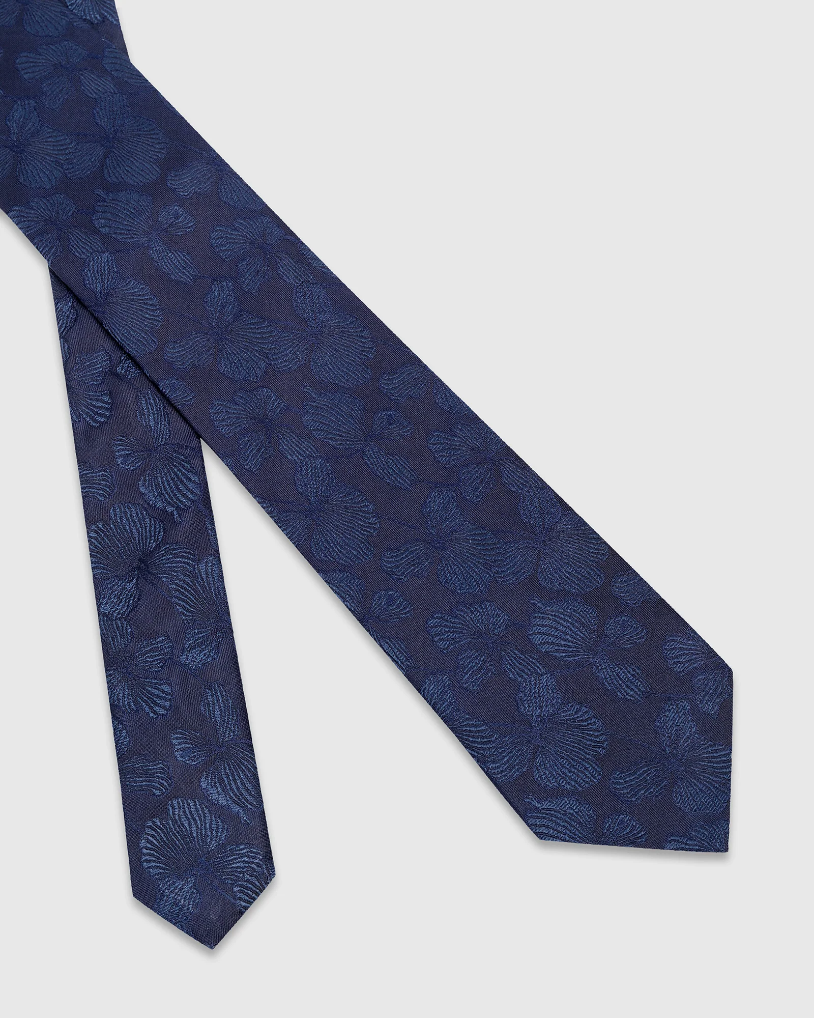 Navy Silk Jacquard Tie - Willis - Image 2