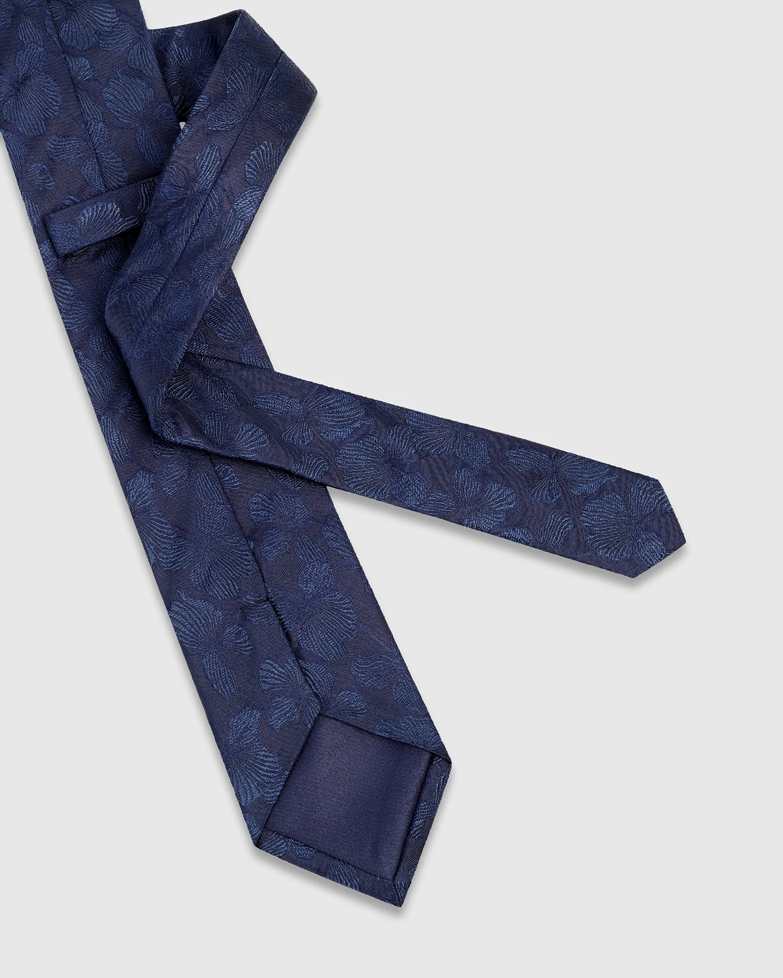 Navy Silk Jacquard Tie - Willis - Image 4