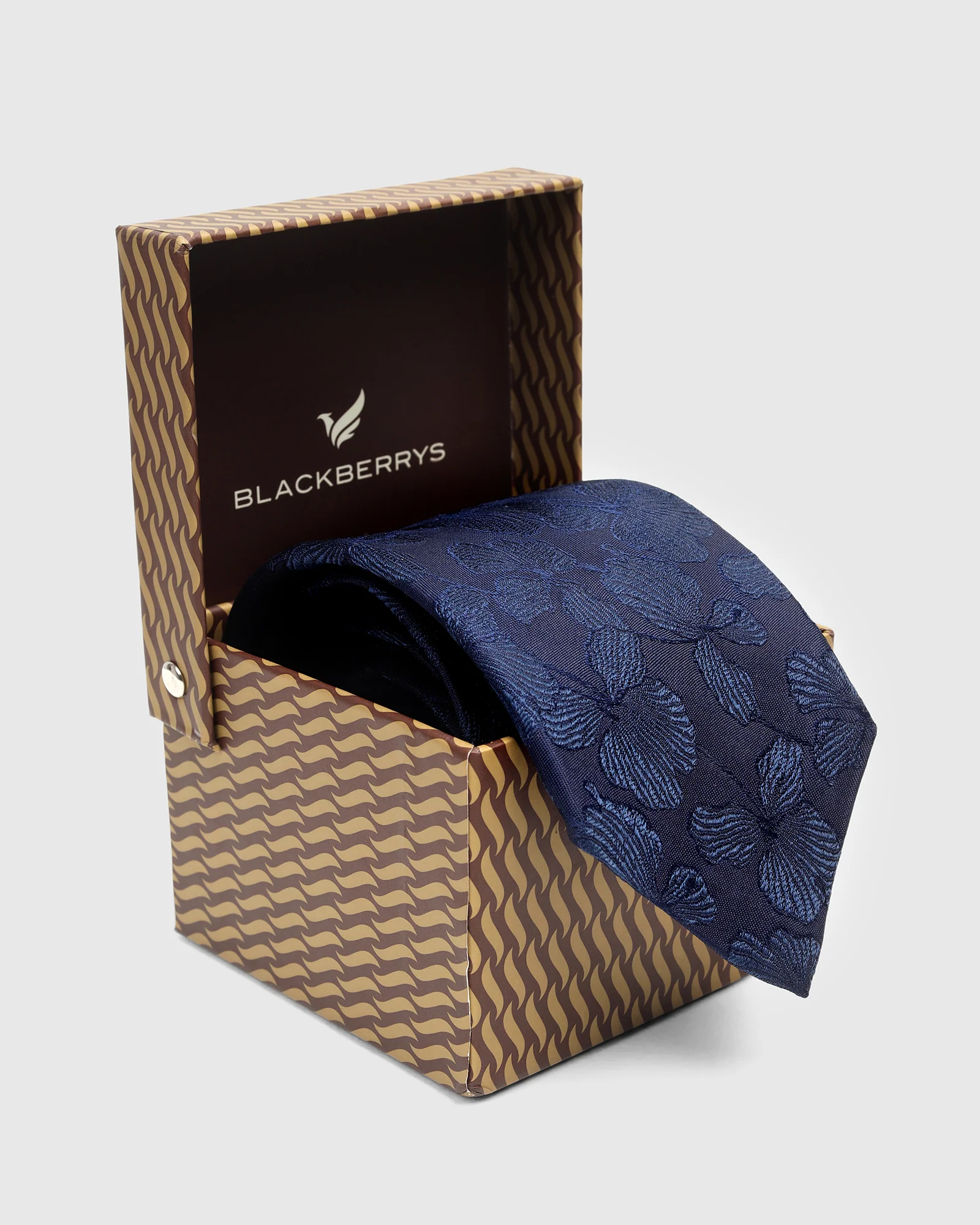 Navy Silk Jacquard Tie - Willis - Image 6