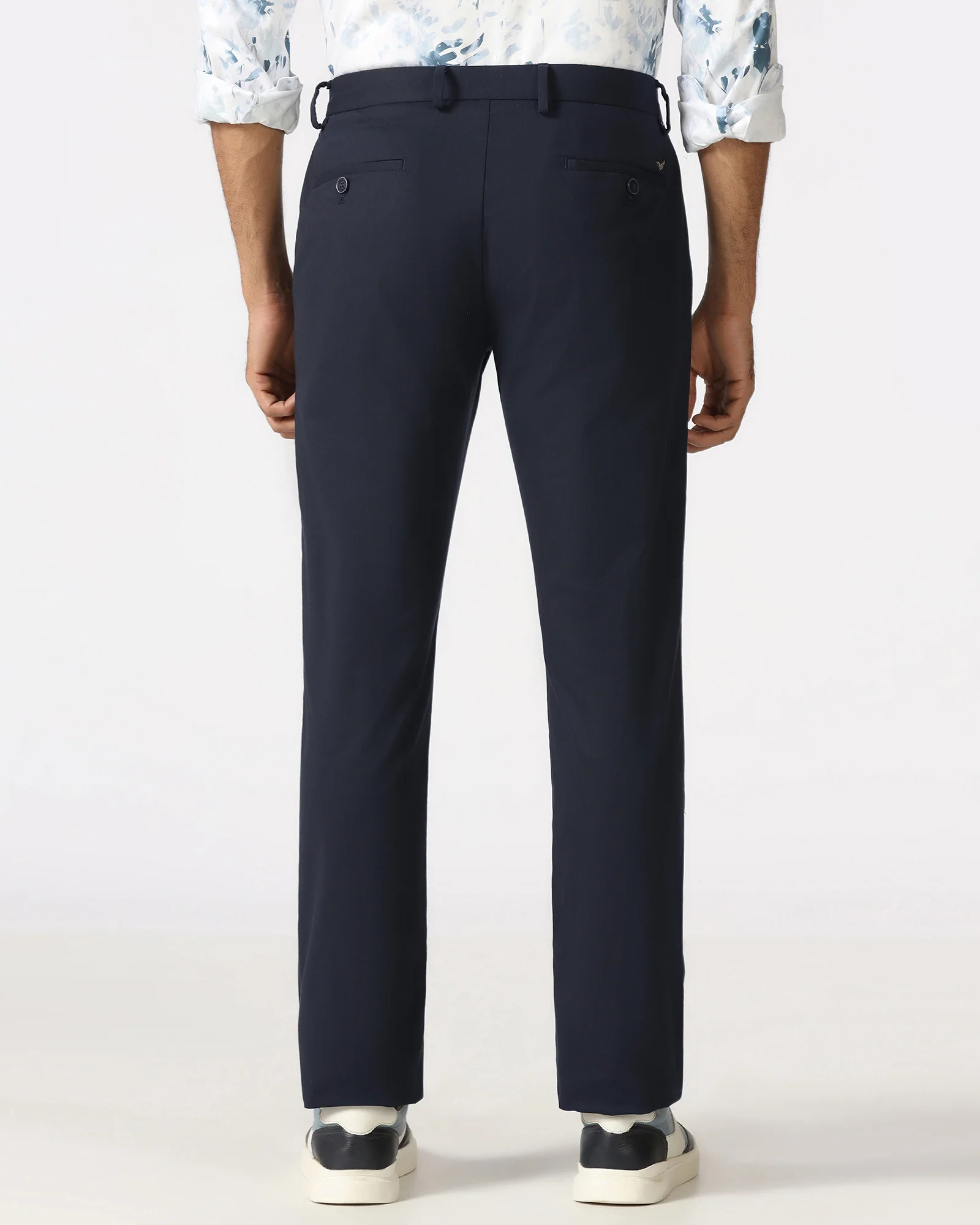 Navy Solid Khakis - Elba - Image 2
