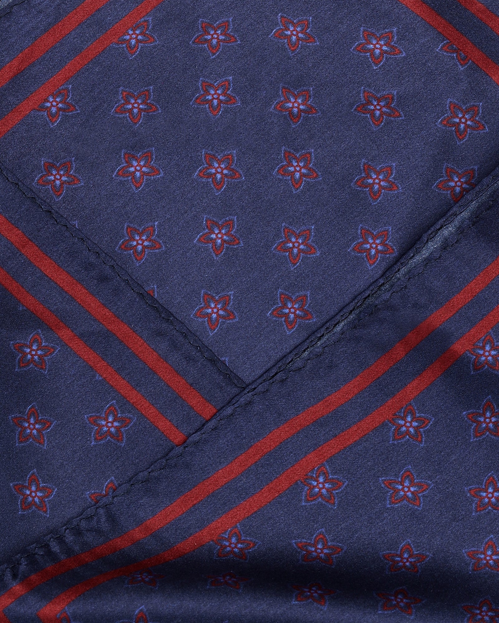 Navy Printed Pocket Square - Winifred - Image 4