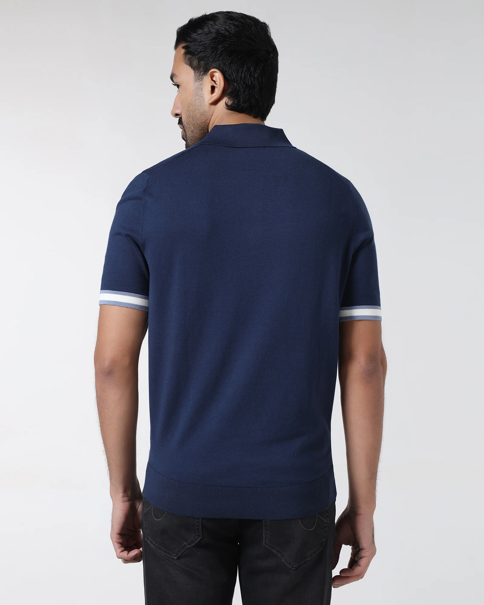 Navy Solid Polo - Akio - Image 2