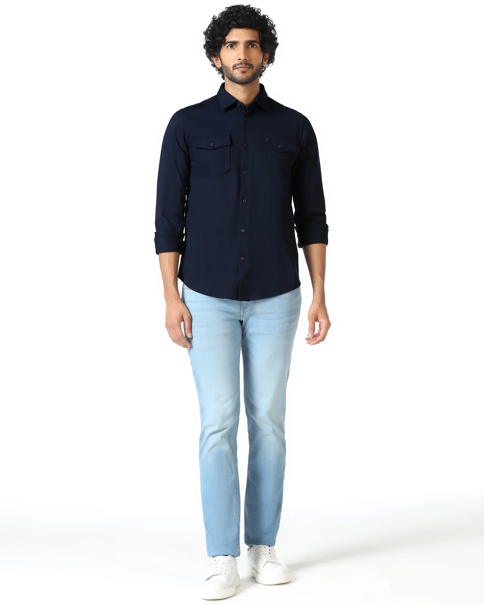 Navy Solid Shirt - Diaz - Image 3