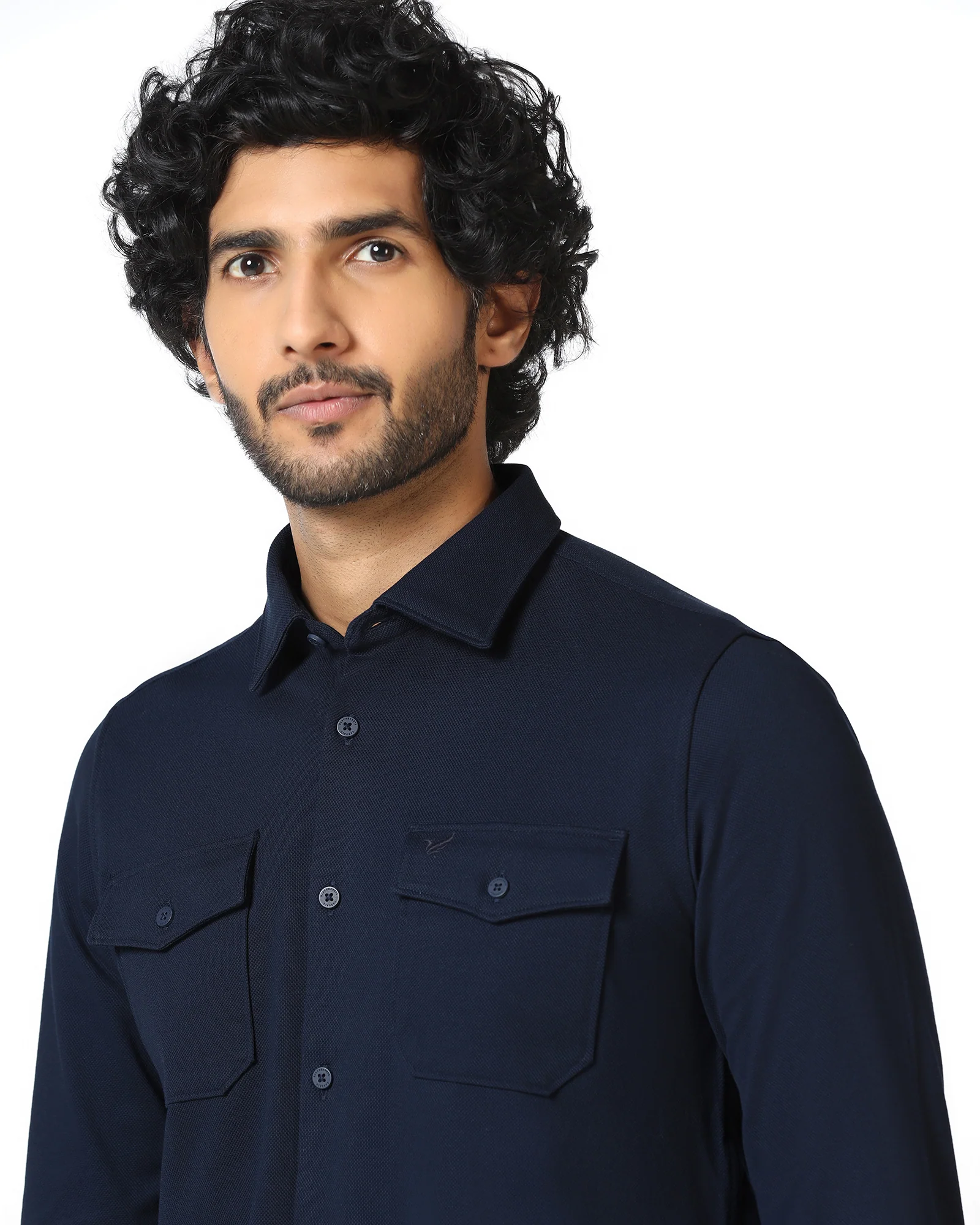 Navy Solid Shirt - Diaz - Image 4