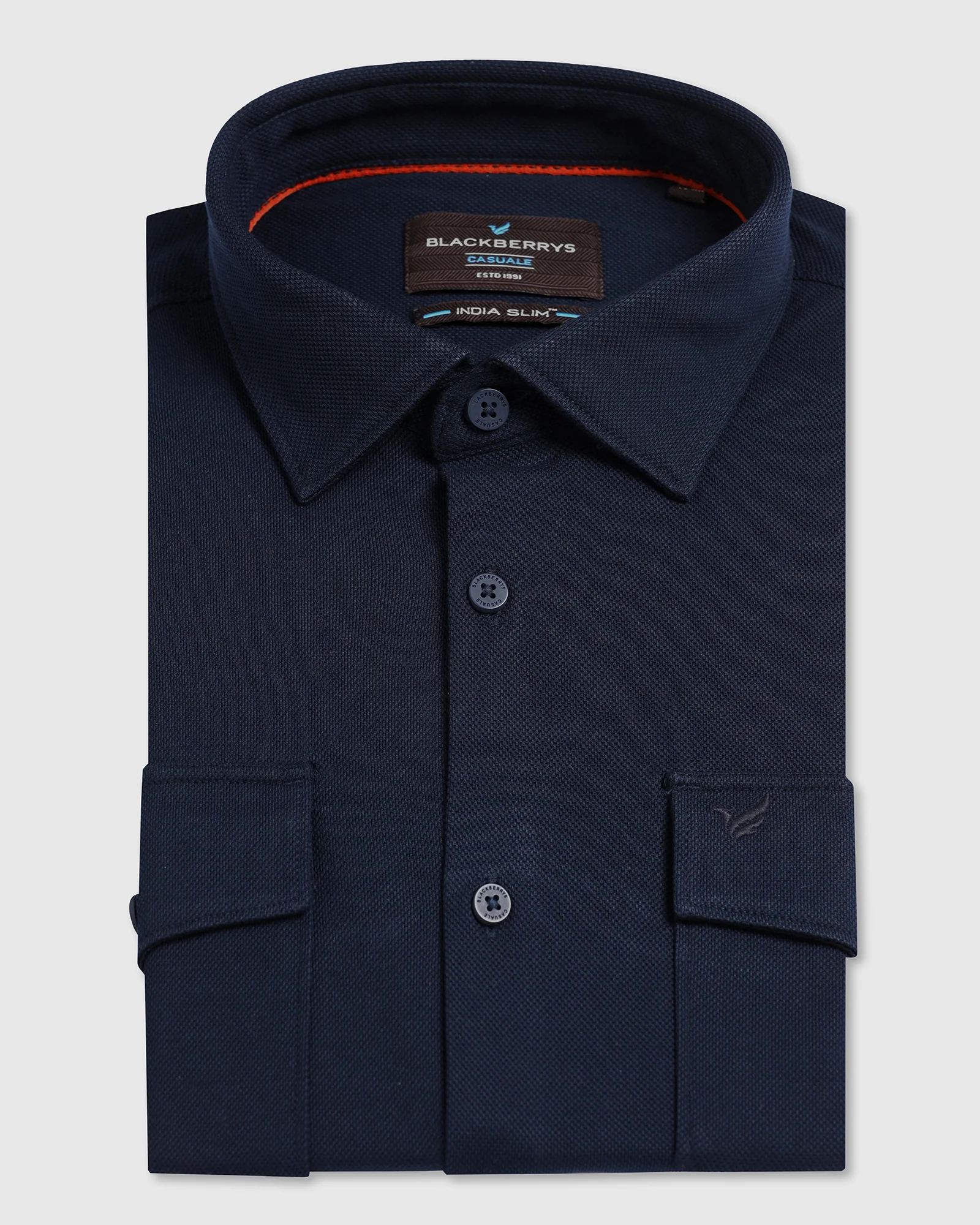 Navy Solid Shirt - Diaz - Image 5
