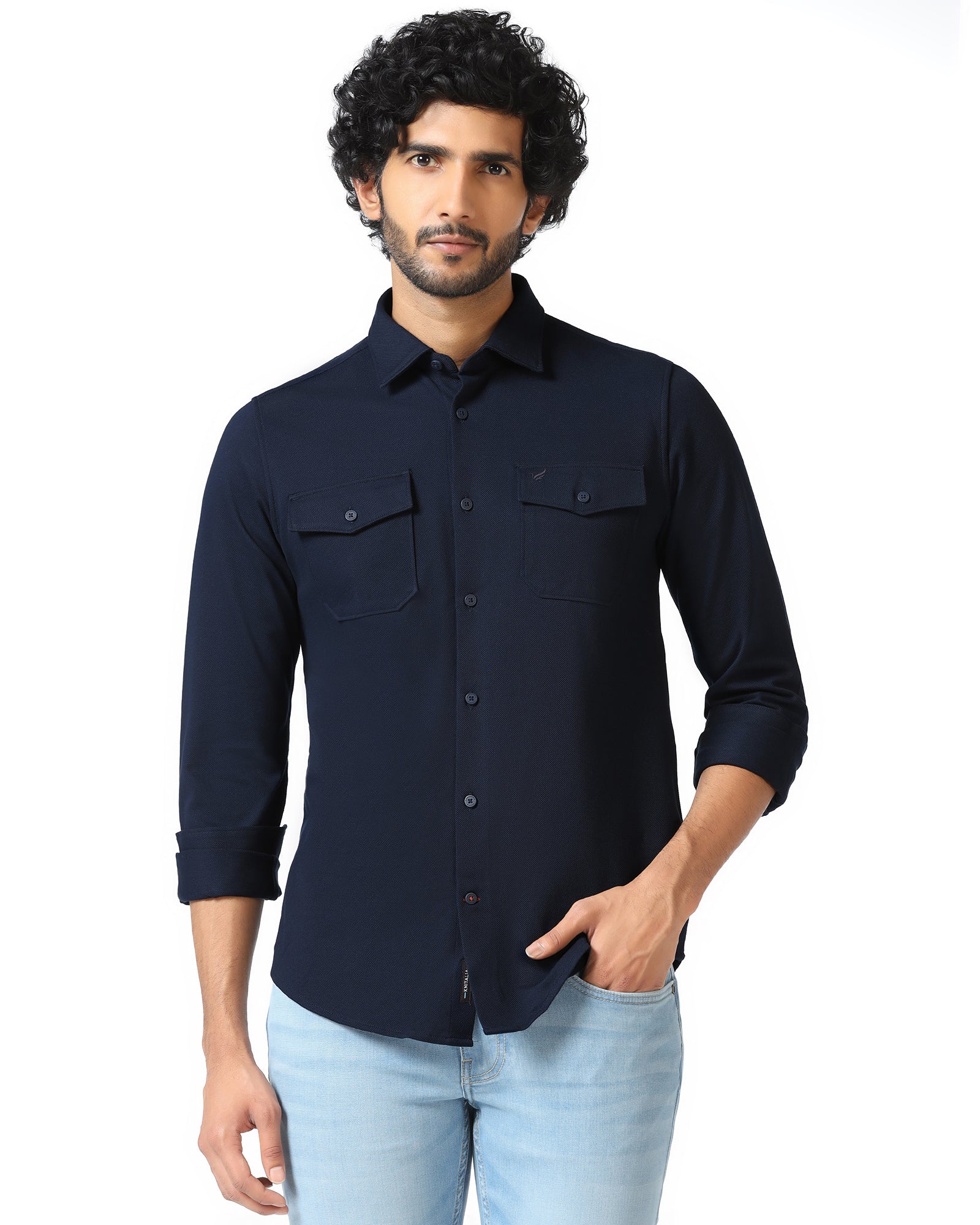 Navy Solid Shirt - Diaz - Image 9
