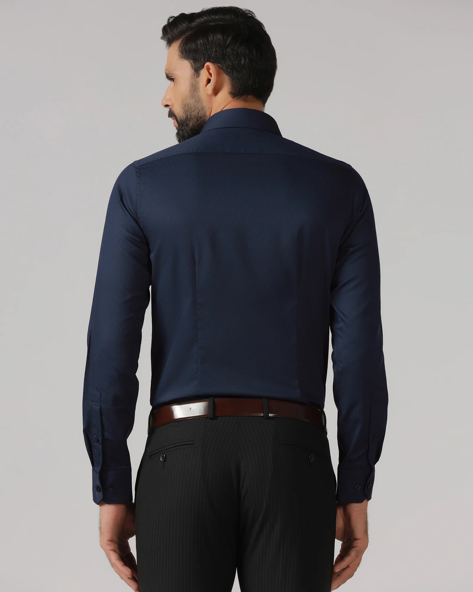Navy Solid Shirt - Tanin - Image 2