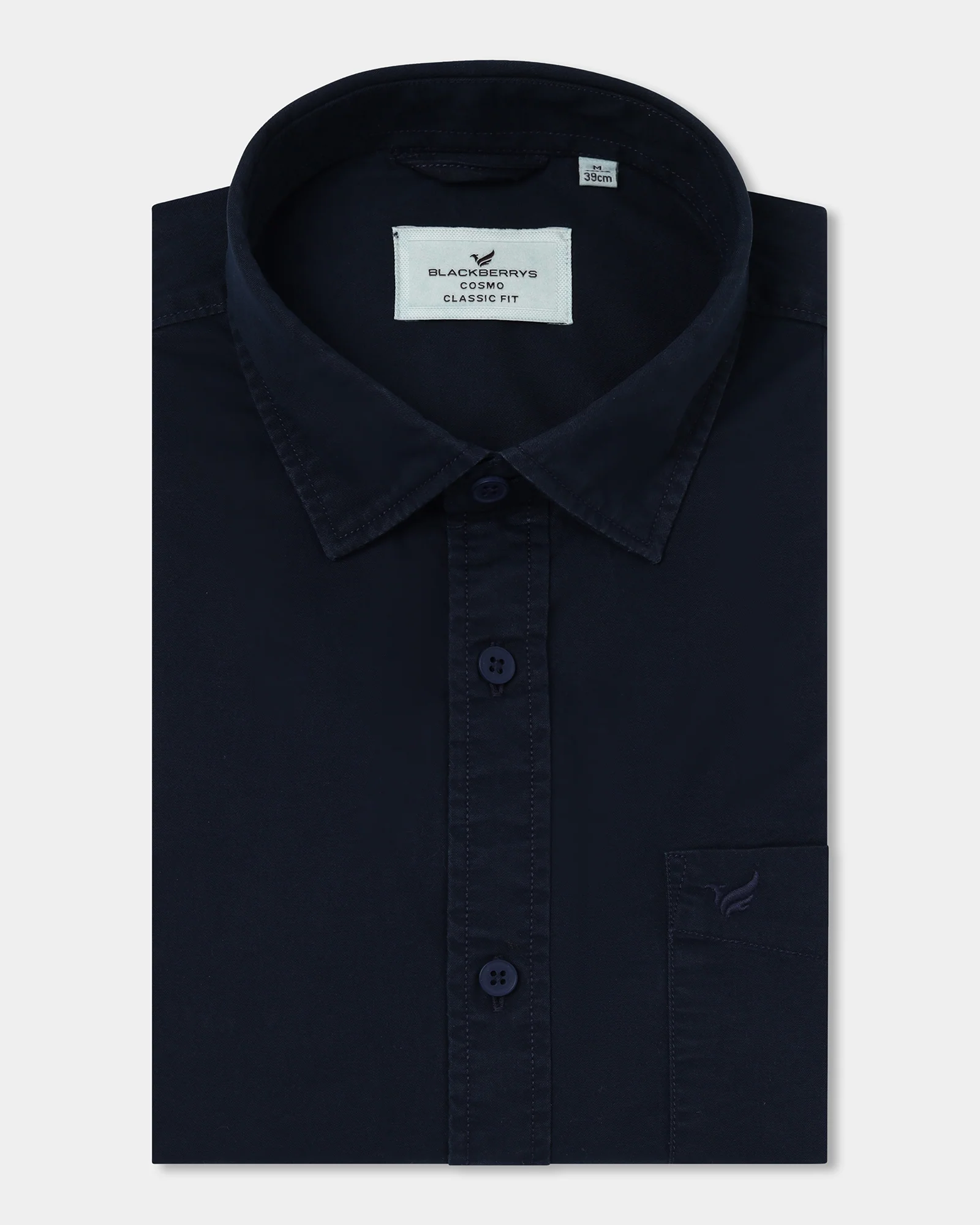 Navy Solid Shirt - Zento - Image 5