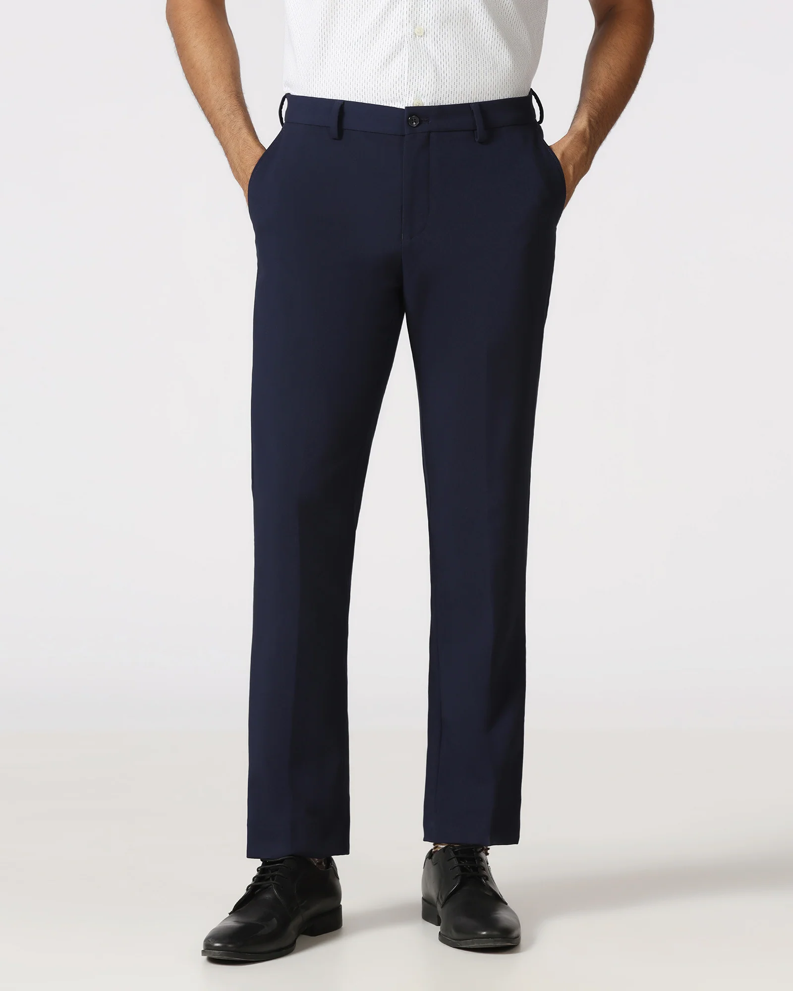 Navy Solid Trouser - Indri - Image 3