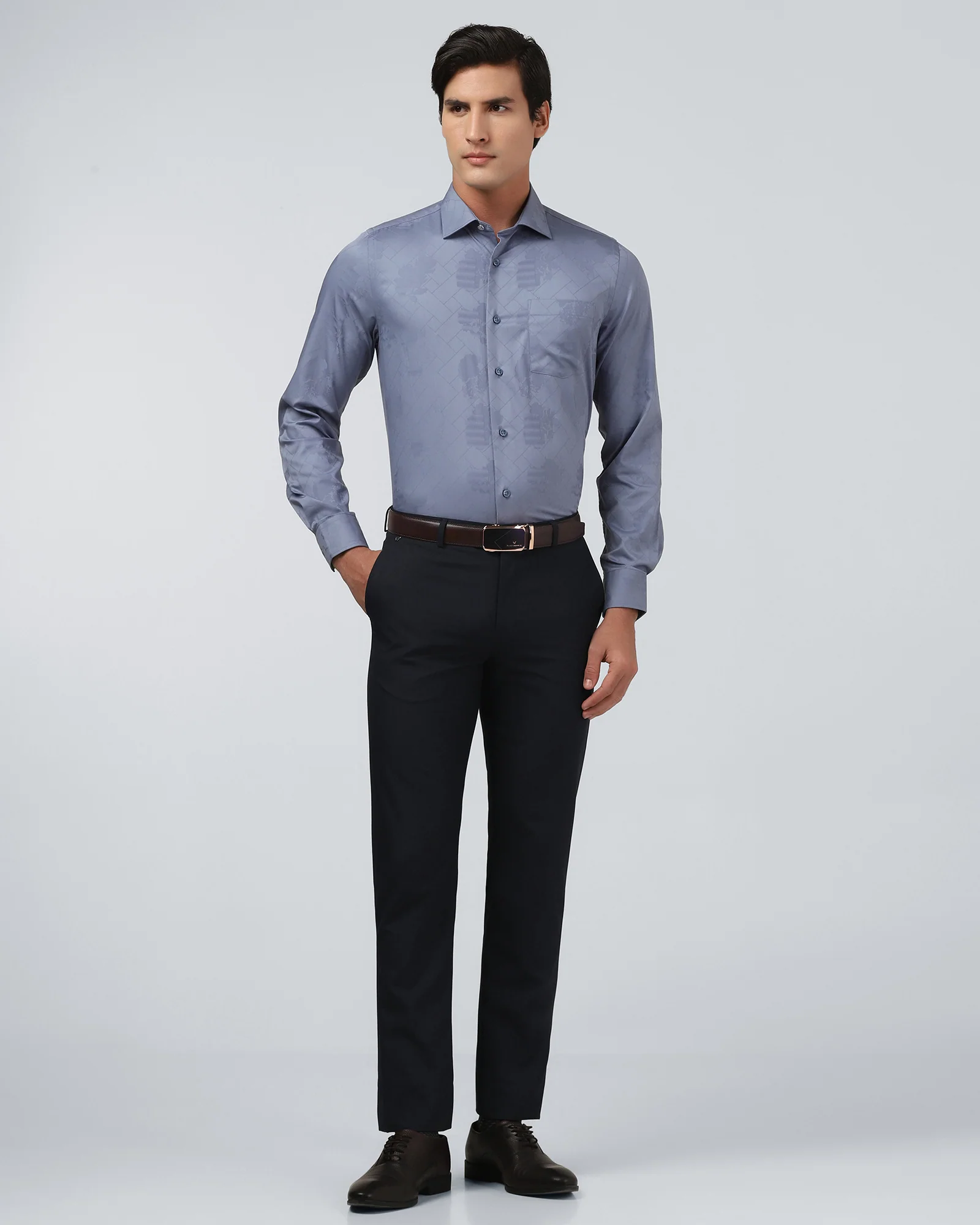Navy Solid Trouser - Luis