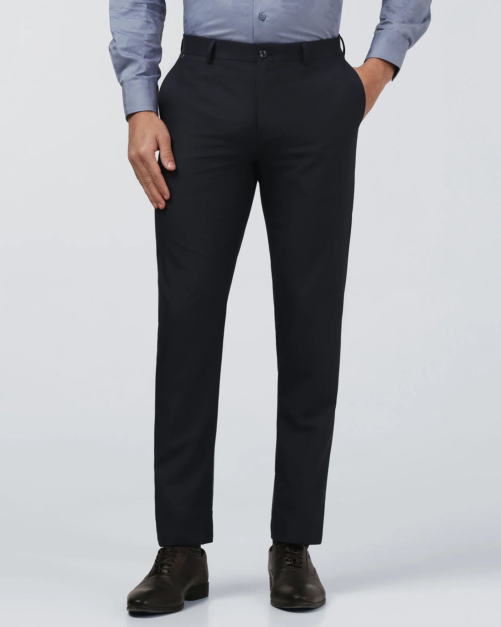 Navy Solid Trouser - Luis - Image 3