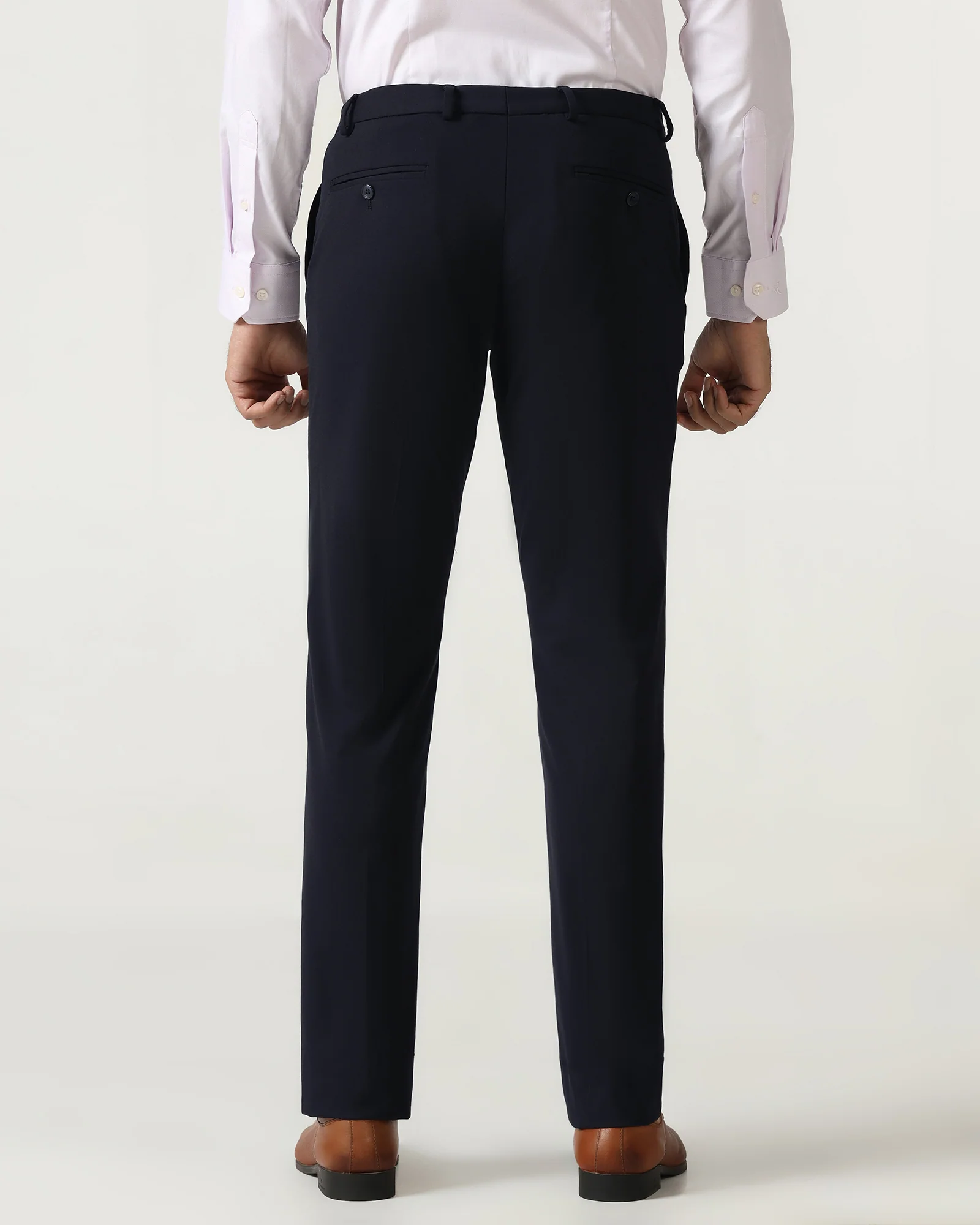 Navy Solid Trouser - Oak - Image 2