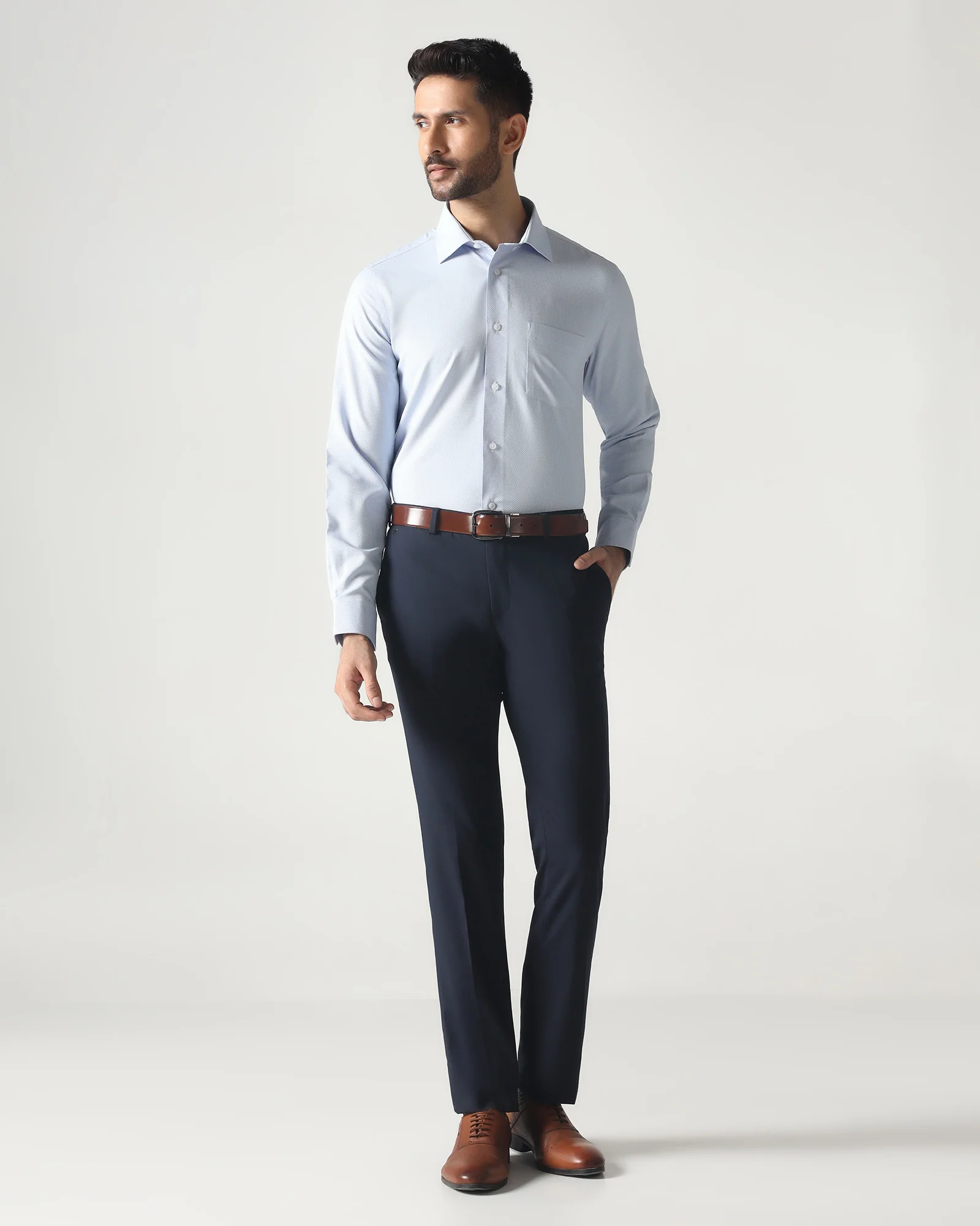 Navy Solid Trouser - Parma