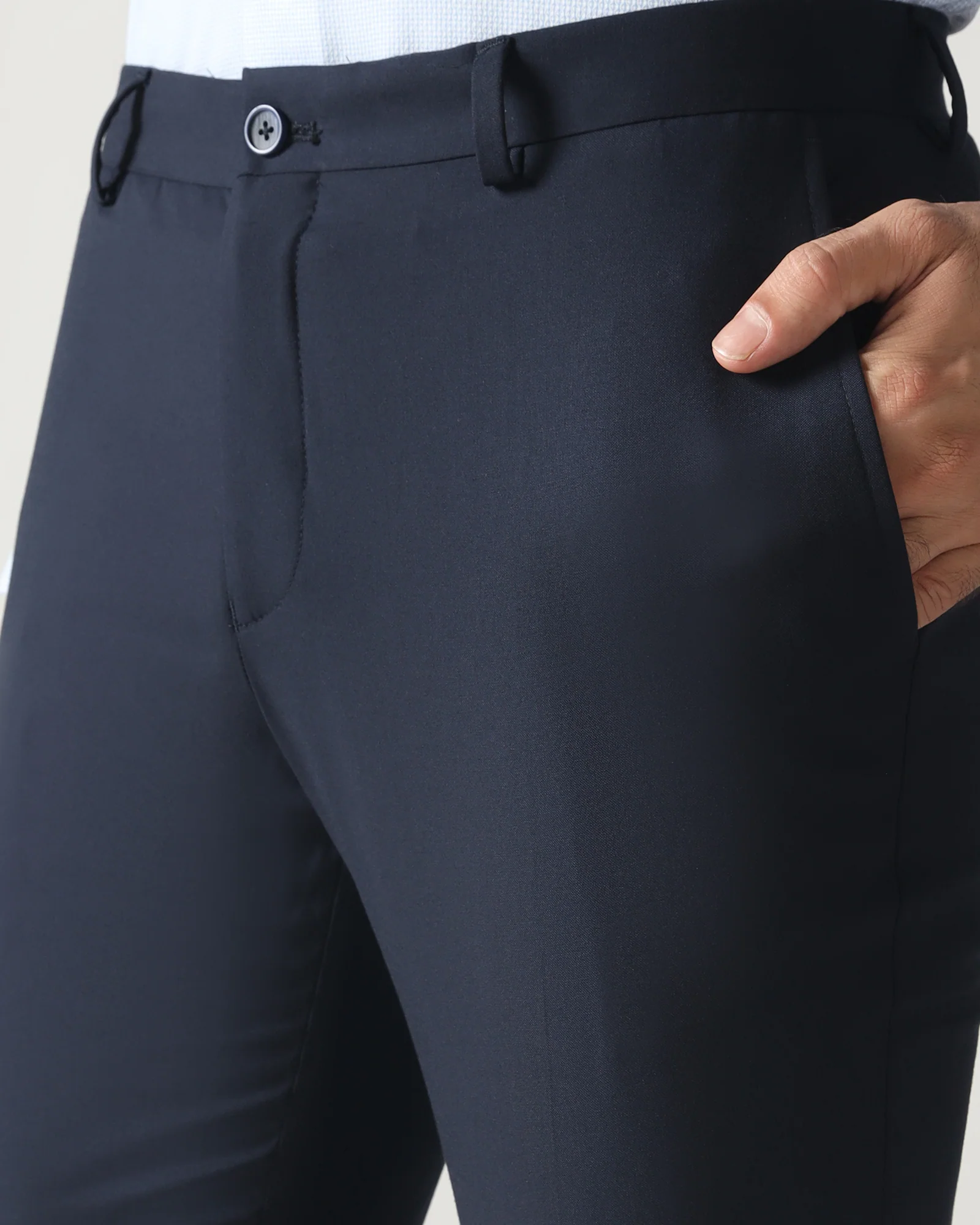 Navy Solid Trouser - Parma - Image 4