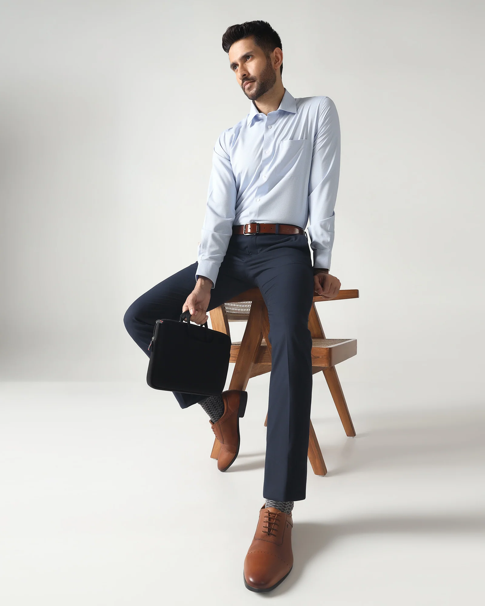 Navy Solid Trouser - Parma - Image 5