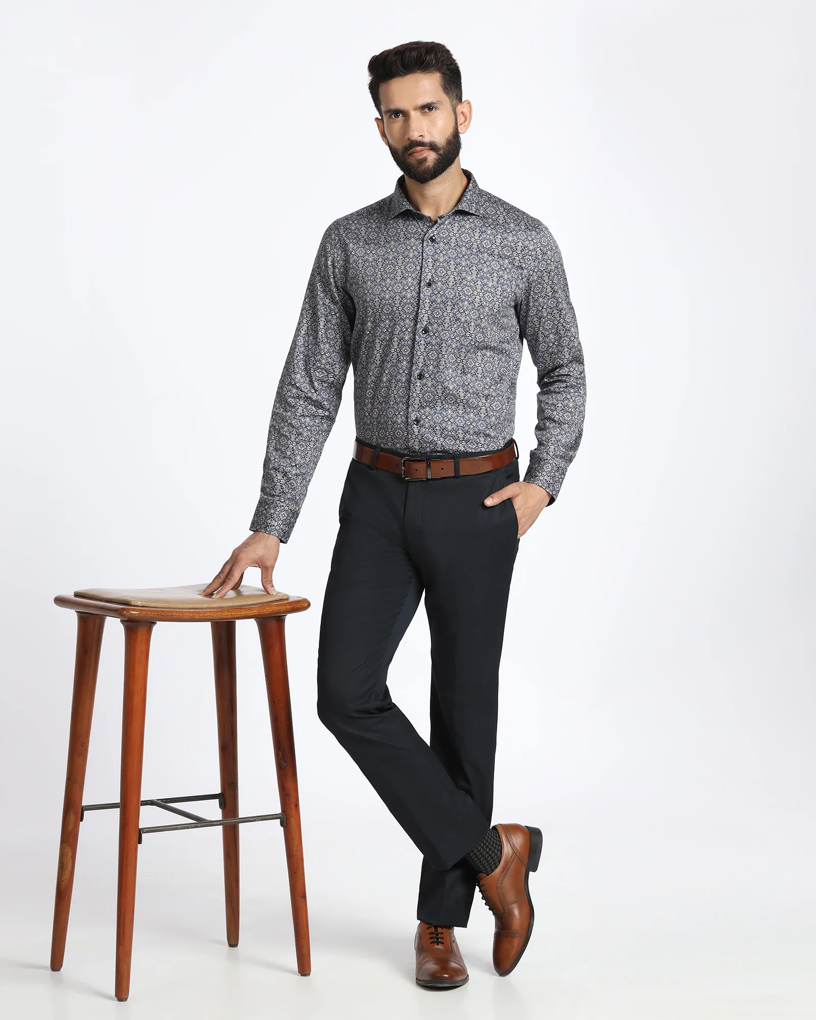 Navy Solid Trouser - Roku - Image 5