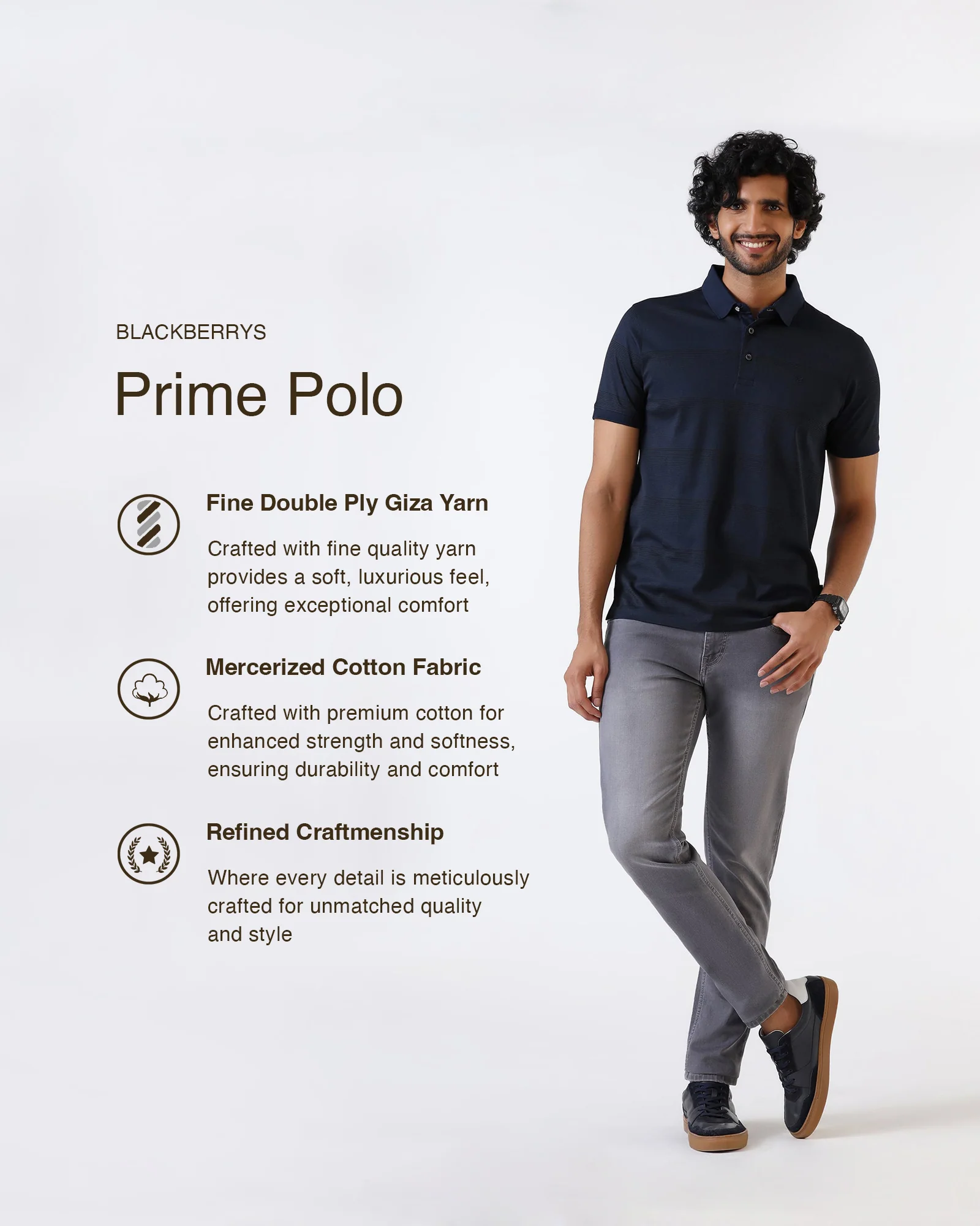 Navy Stripe Polo - Tip - Image 3