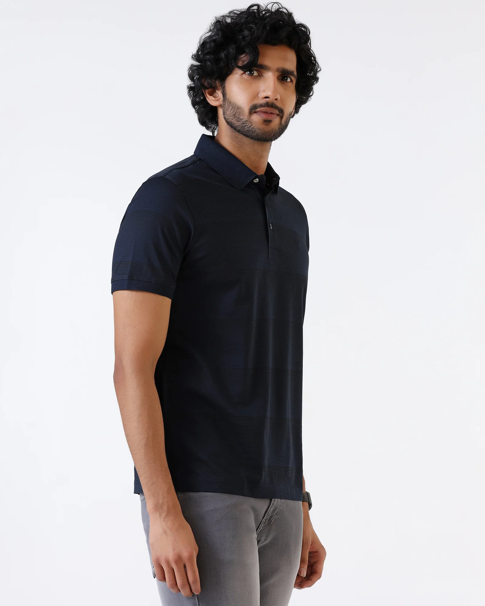 Navy Stripe Polo - Tip - Image 8