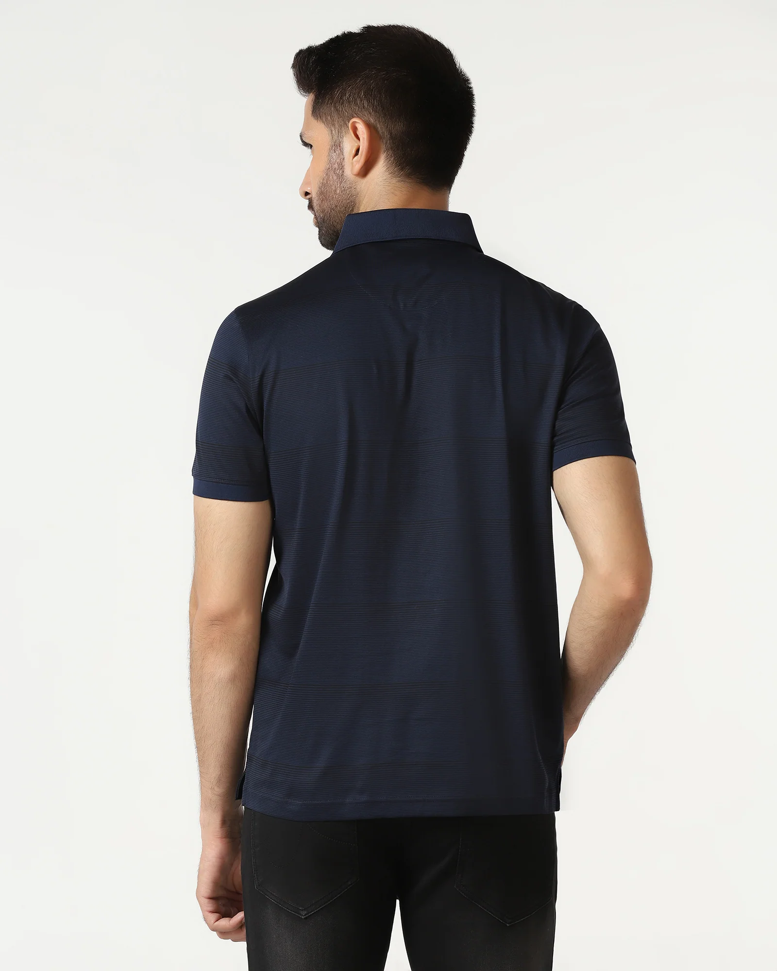 Navy Stripe Polo - Tip - Image 2