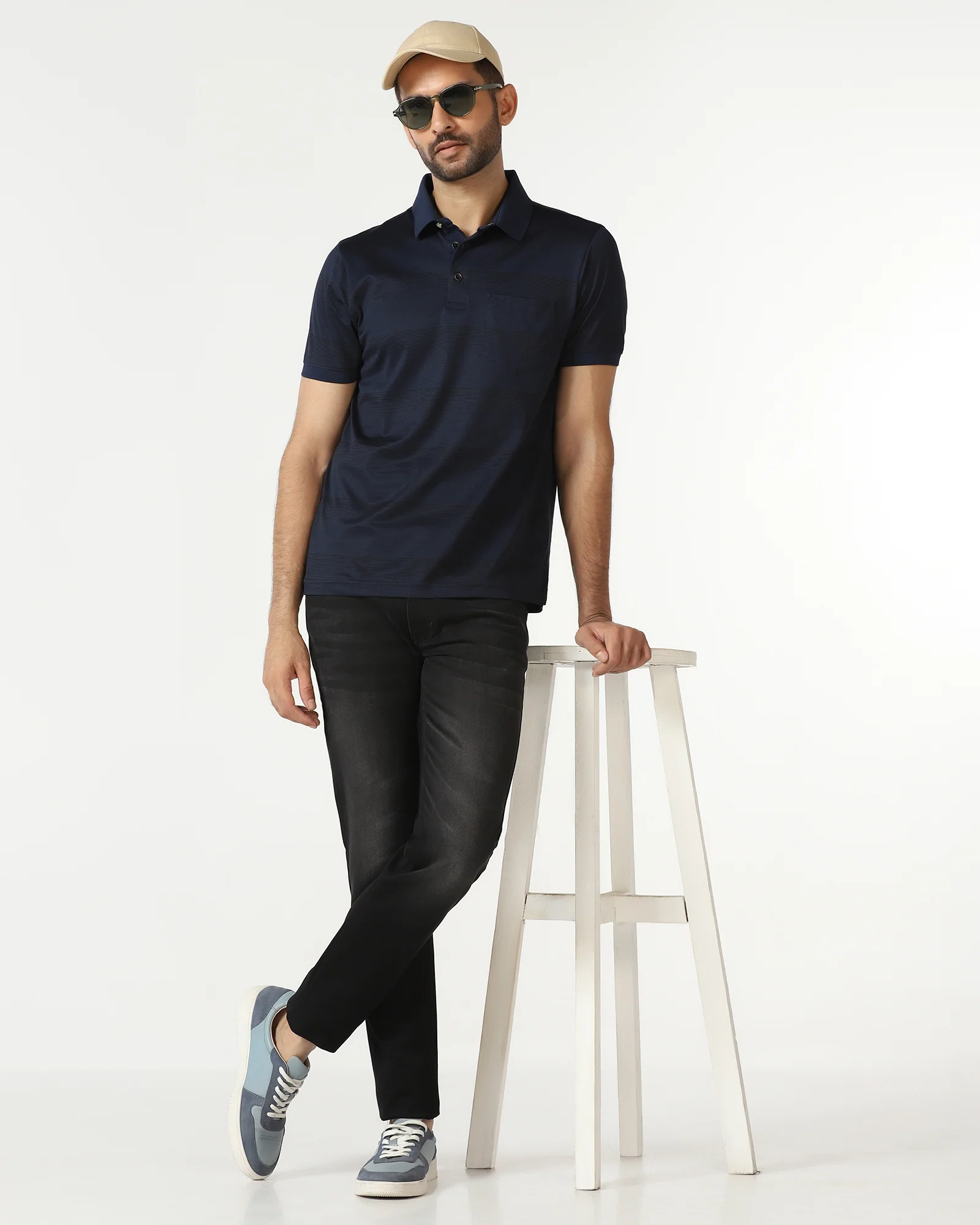 Navy Stripe Polo - Tip - Image 7