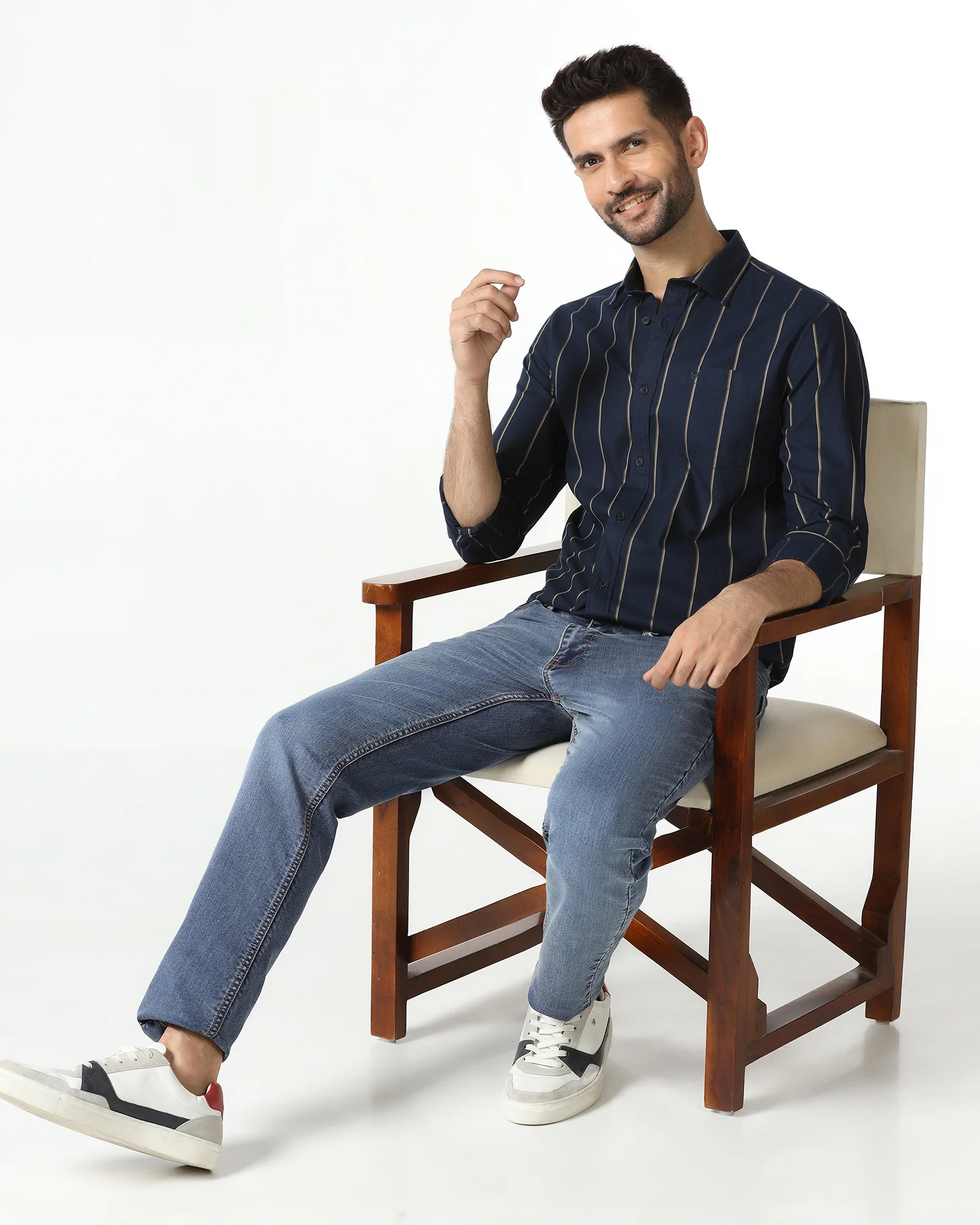 Navy Stripe Shirt - Huon - Image 7