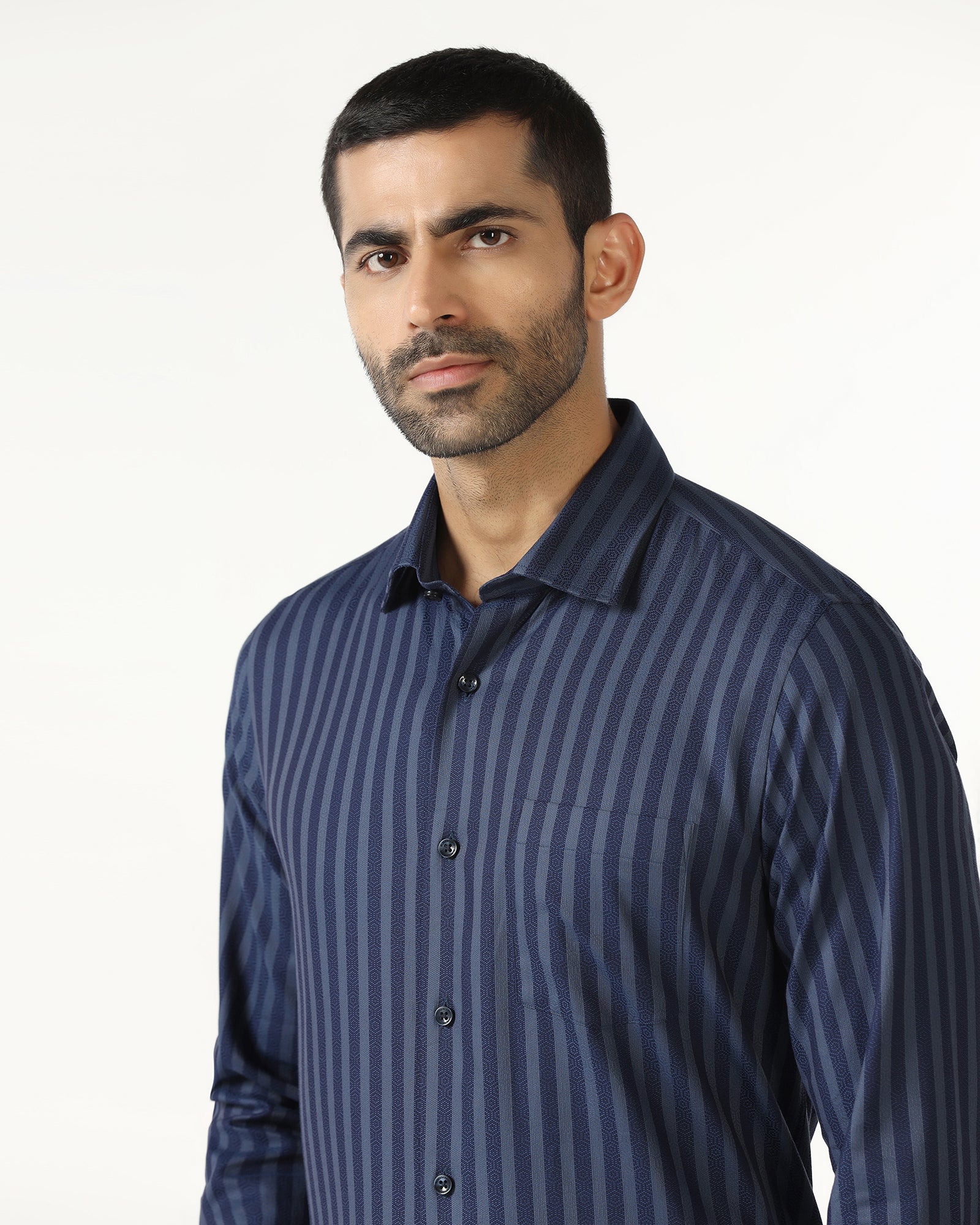 Navy Stripe Shirt - Refute - Image 4