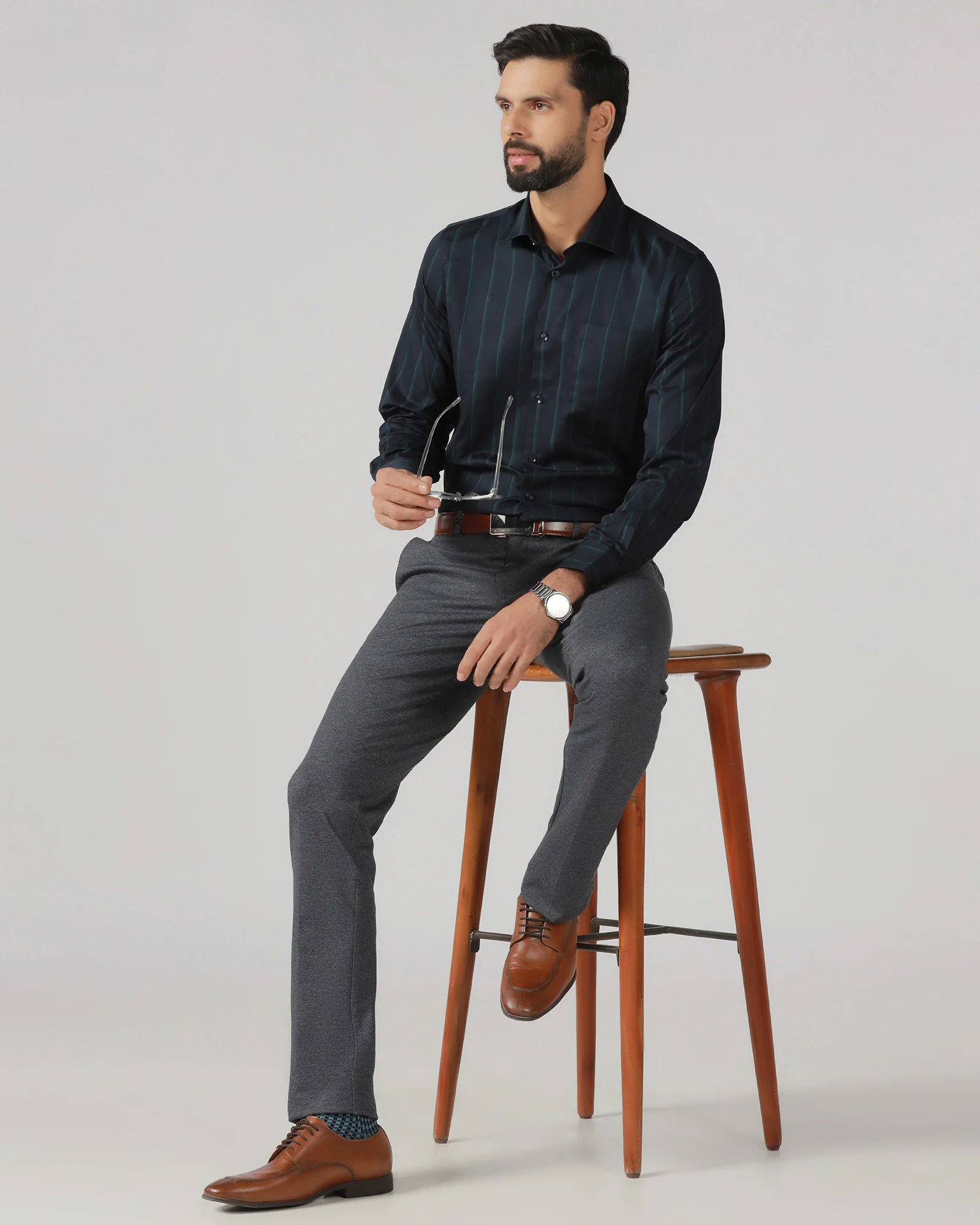 Navy Stripe Shirt - Simon - Image 7