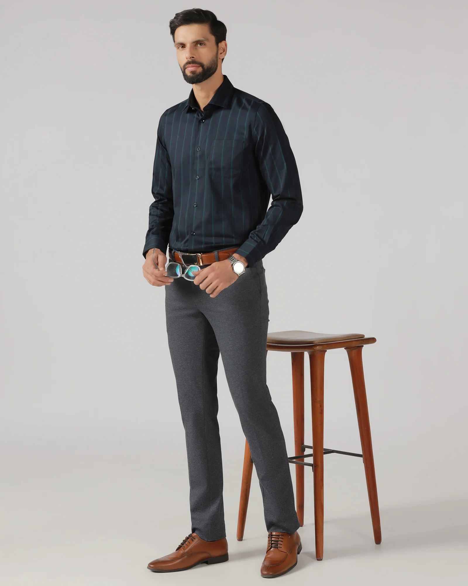 Navy Stripe Shirt - Simon - Image 8