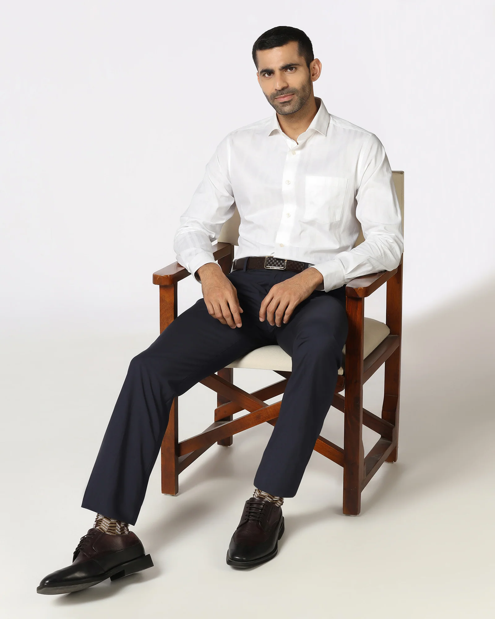 Navy Technowaist Solid Trouser - John - Image 5
