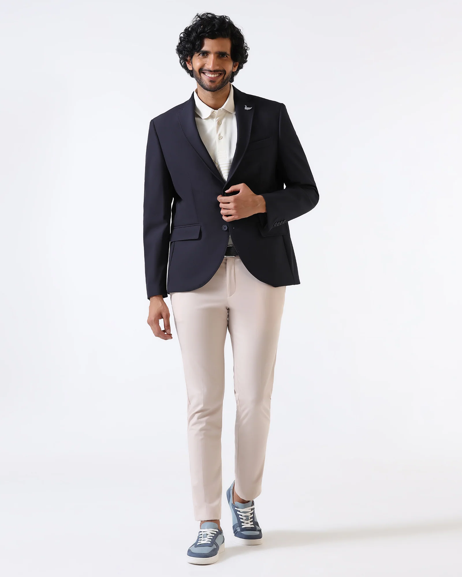 Navy TechPro Solid Blazer - Ron - Image 3