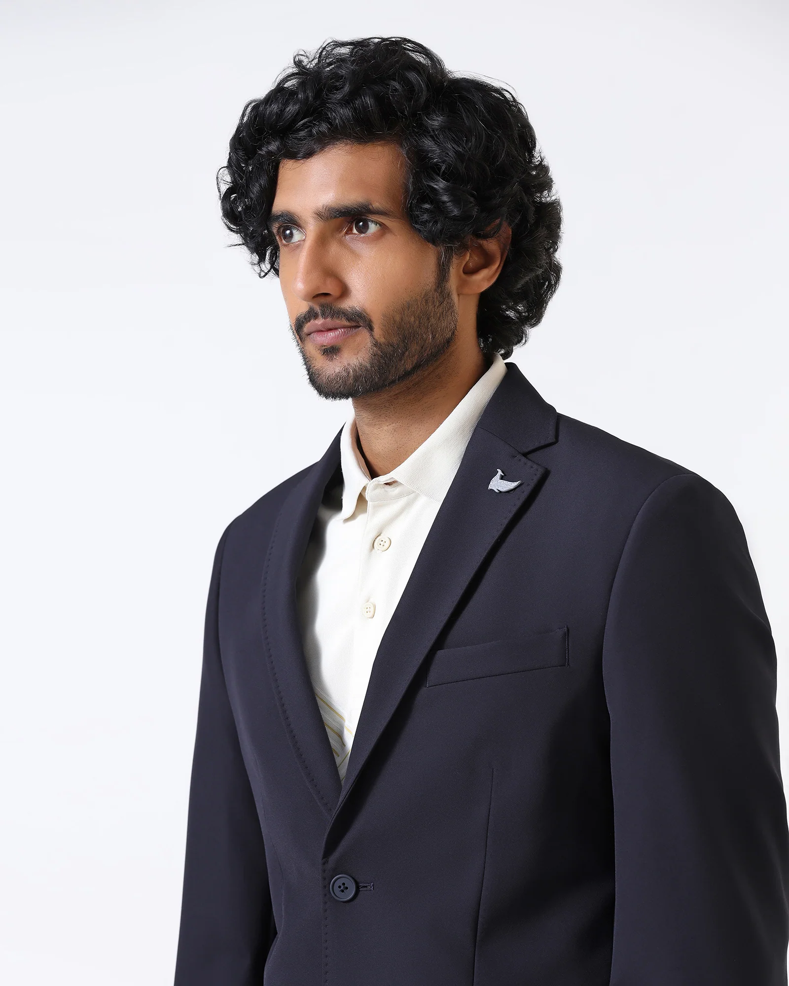 Navy TechPro Solid Blazer - Ron - Image 4