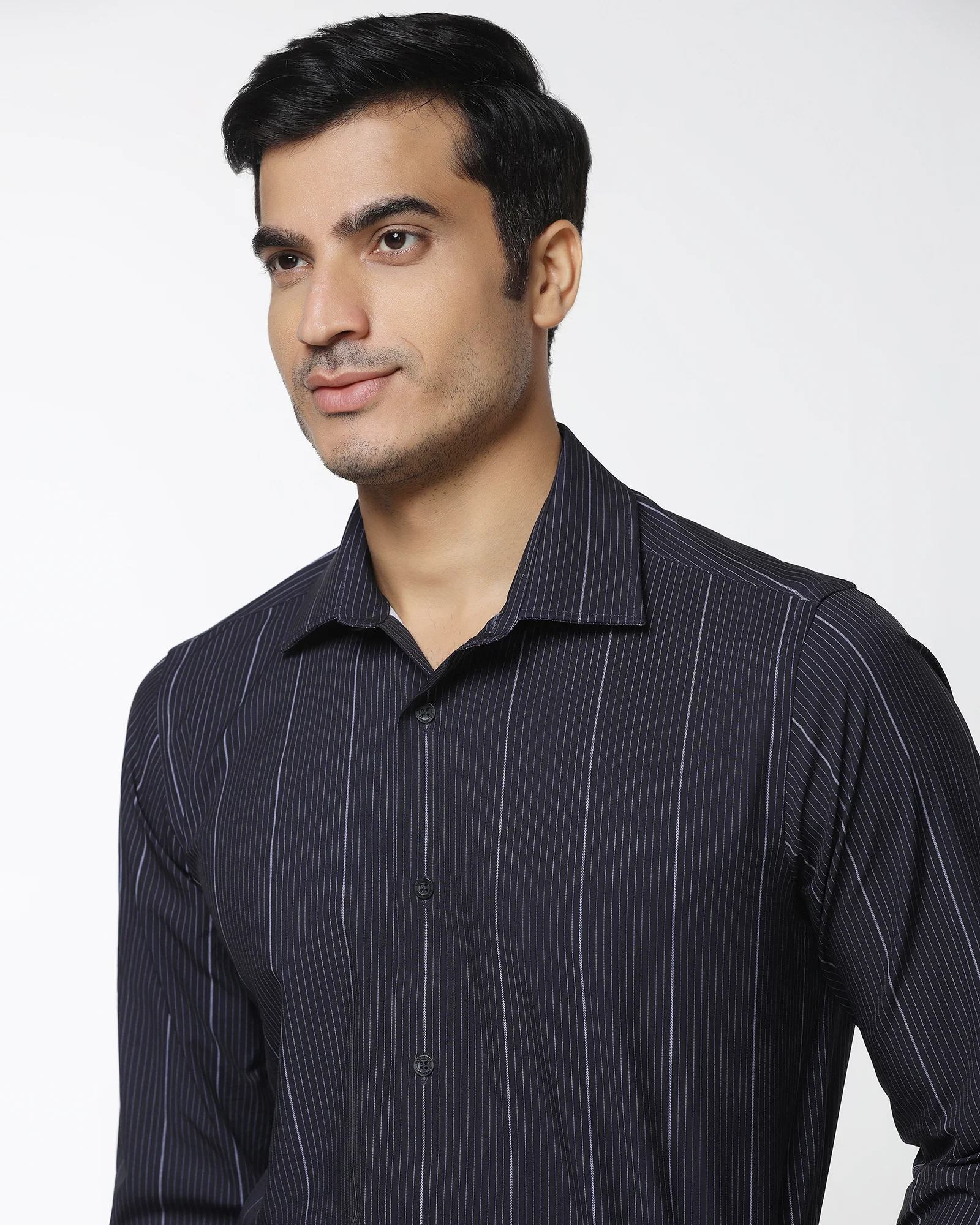 Navy TechPro Stripe Shirt - Grill - Image 4