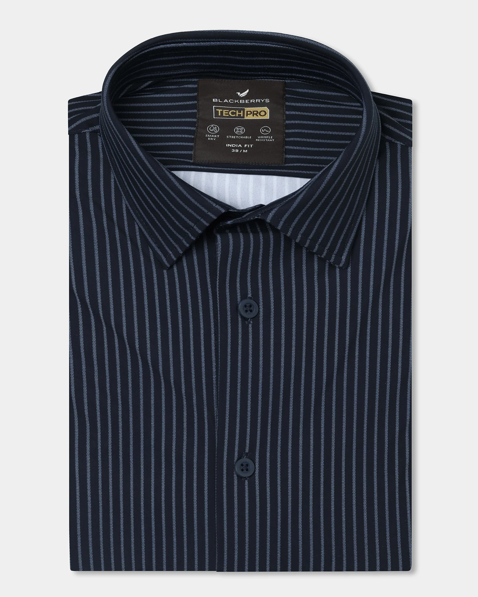 Navy Half Sleeve TechPro Stripe Shirt - Inertia - Image 5