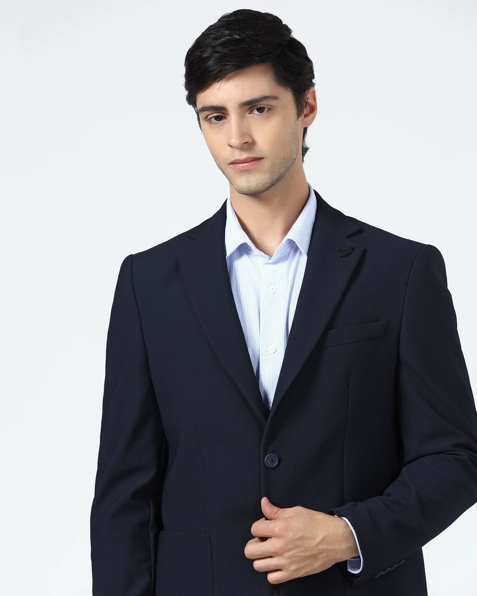 Navy TechPro Textured Blazer - Rodrygo - Image 2