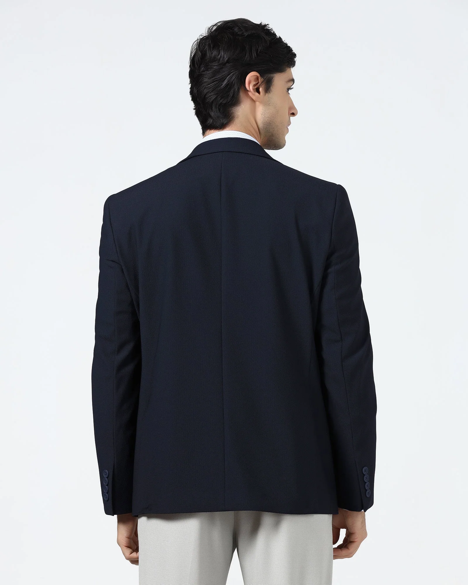 Navy TechPro Textured Blazer - Rodrygo - Image 3