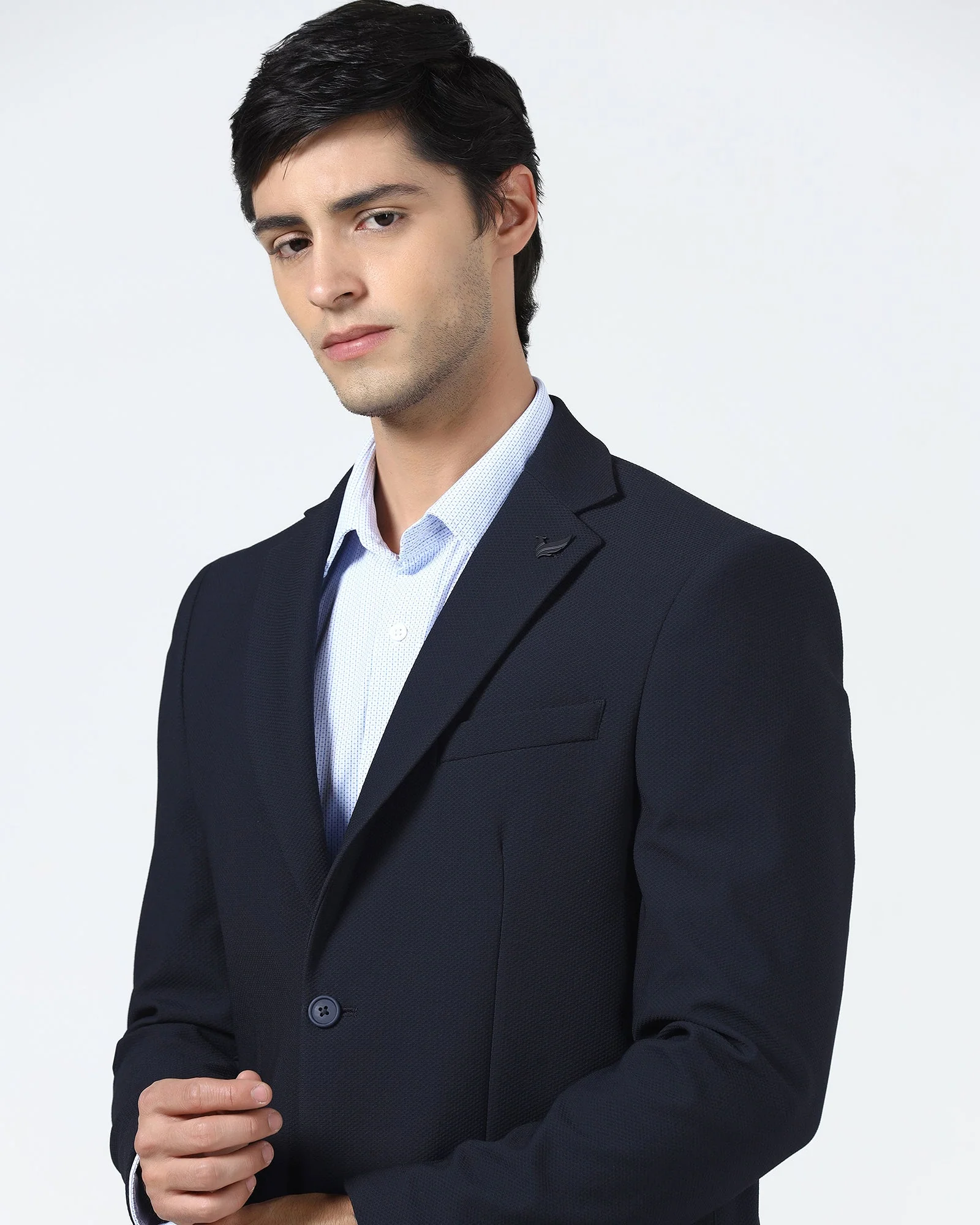 Navy TechPro Textured Blazer - Rodrygo - Image 5