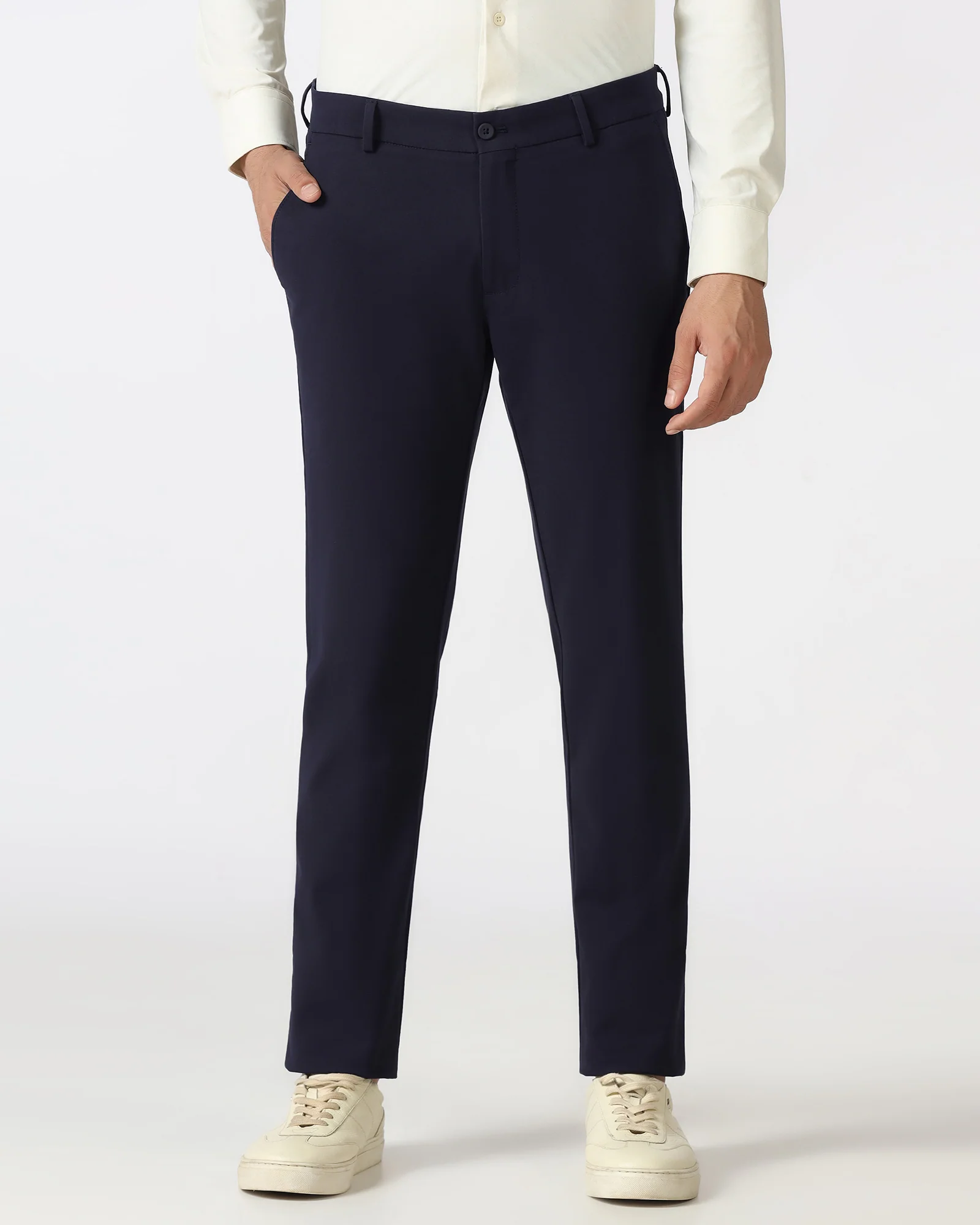 Navy TechPro Textured Khakis - Sandy - Image 3
